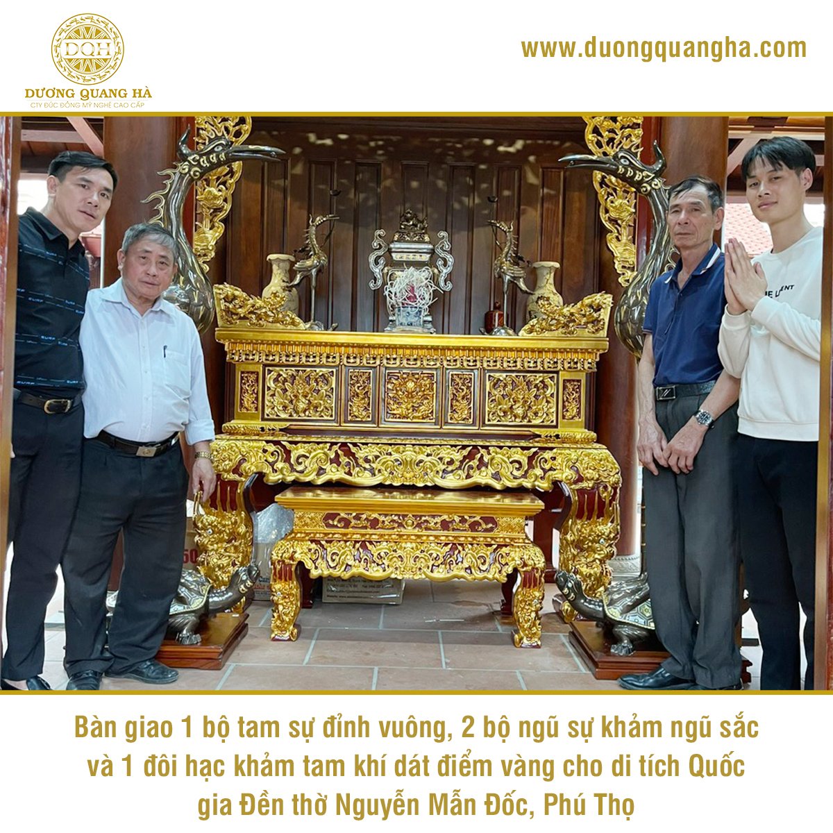 BÀN GIAO BỘ TAM SỰ, 2 BỘ NGŨ SỰ VÀ ĐÔI HẠC CHO DI TÍCH QUỐC GIA ĐỀN THỜ NGUYỄN MẪN ĐỐC, HUYỆN LÂM THAO, TỈNH PHÚ THỌ