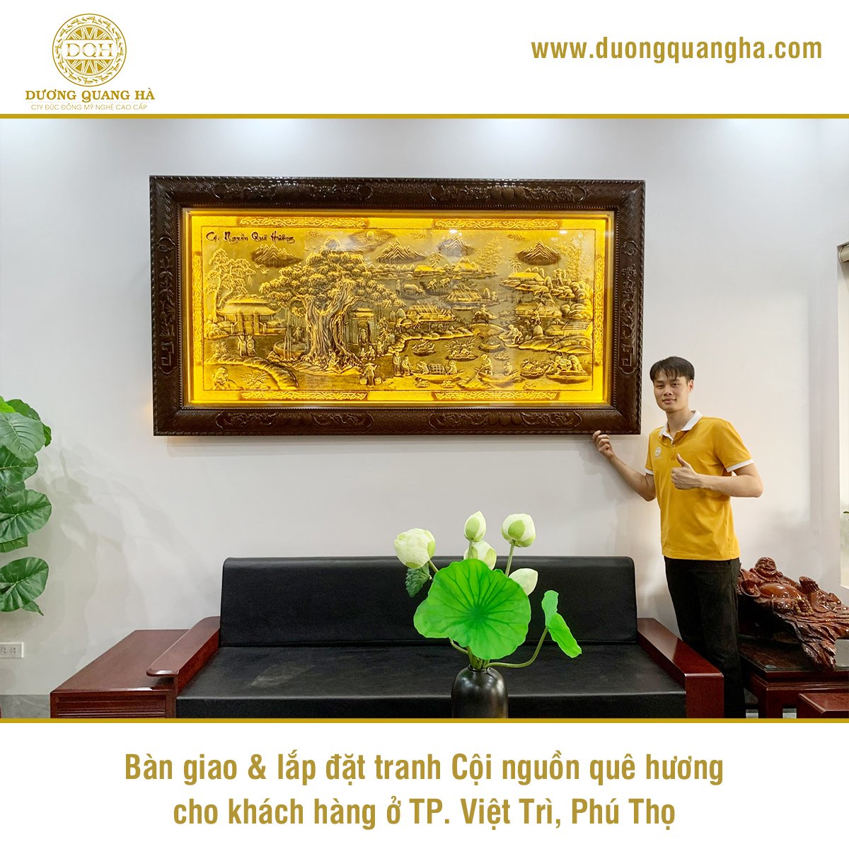 LẮP ĐẶT TRANH ĐỒNG CỘI NGUỒN QUÊ HƯƠNG CHO KHÁCH HÀNG Ở PHÚ THỌ