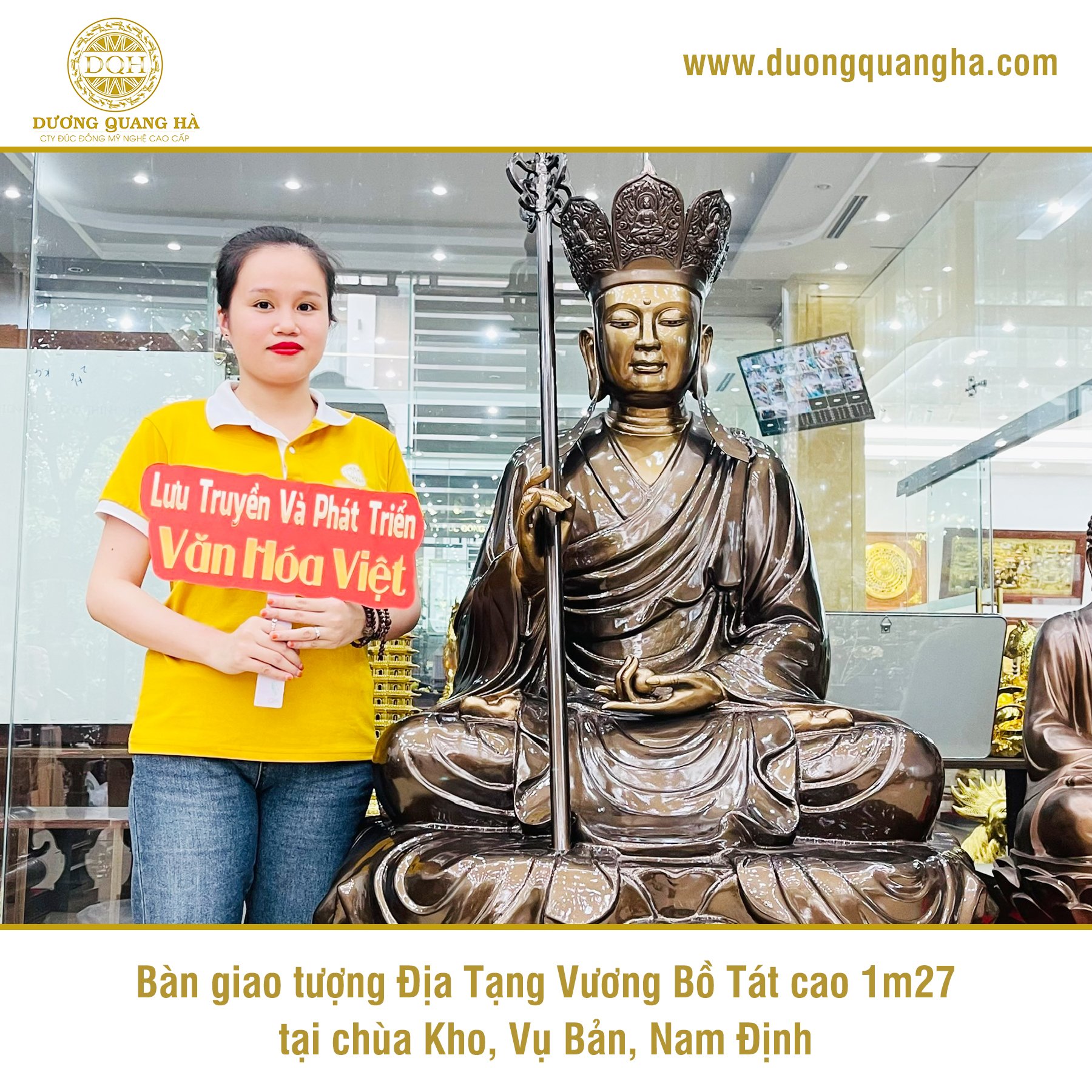 BÀN GIAO TƯỢNG ĐỊA TẠNG VƯƠNG BỒ TÁT CAO 1M27 CHO CHÙA KHO, VỤ BẢN, NAM ĐỊNH