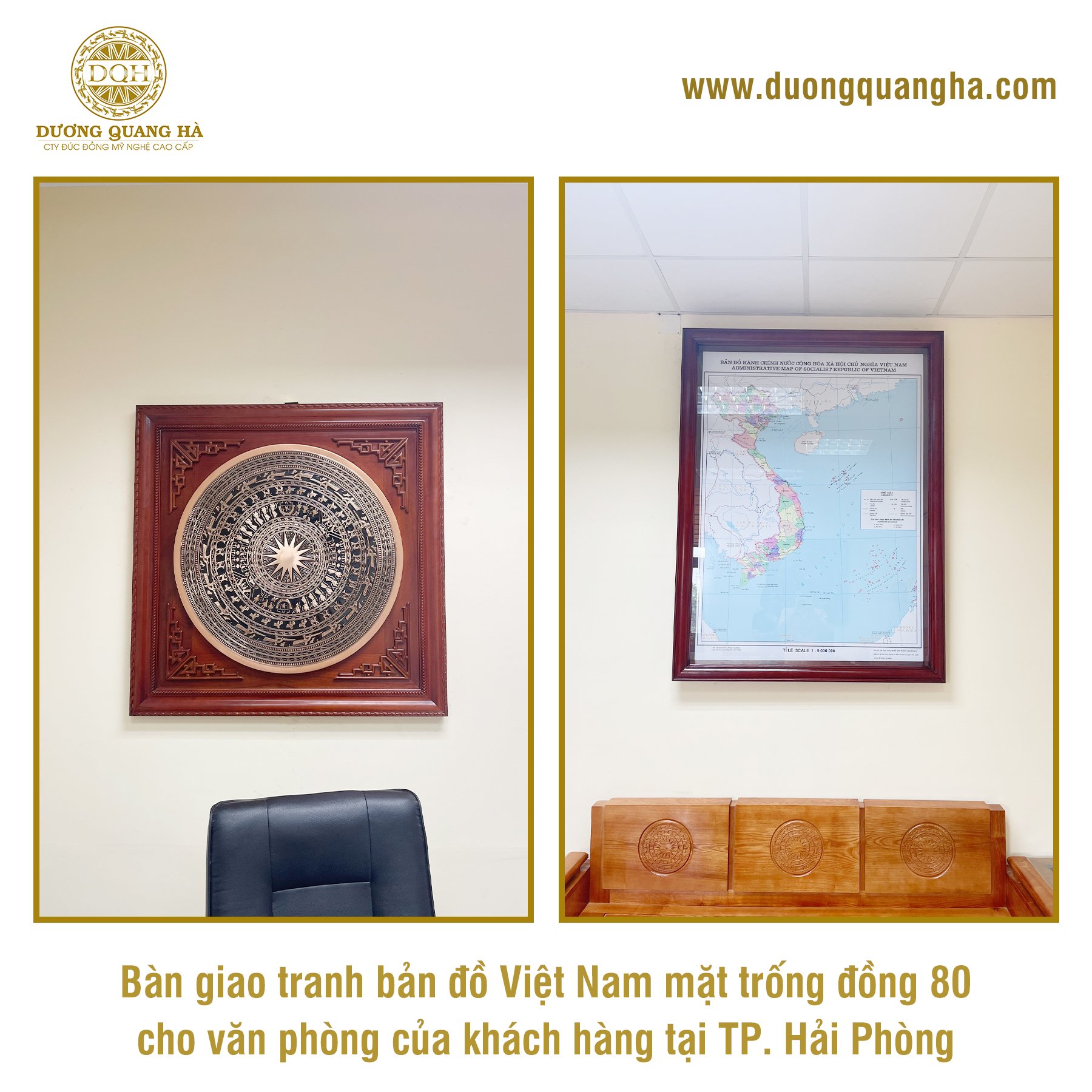BÀN GIAO TRANH BẢN ĐỒ VIỆT NAM VÀ MẶT TRỐNG ĐỒNG TẠI TP. HẢI PHÒNG
