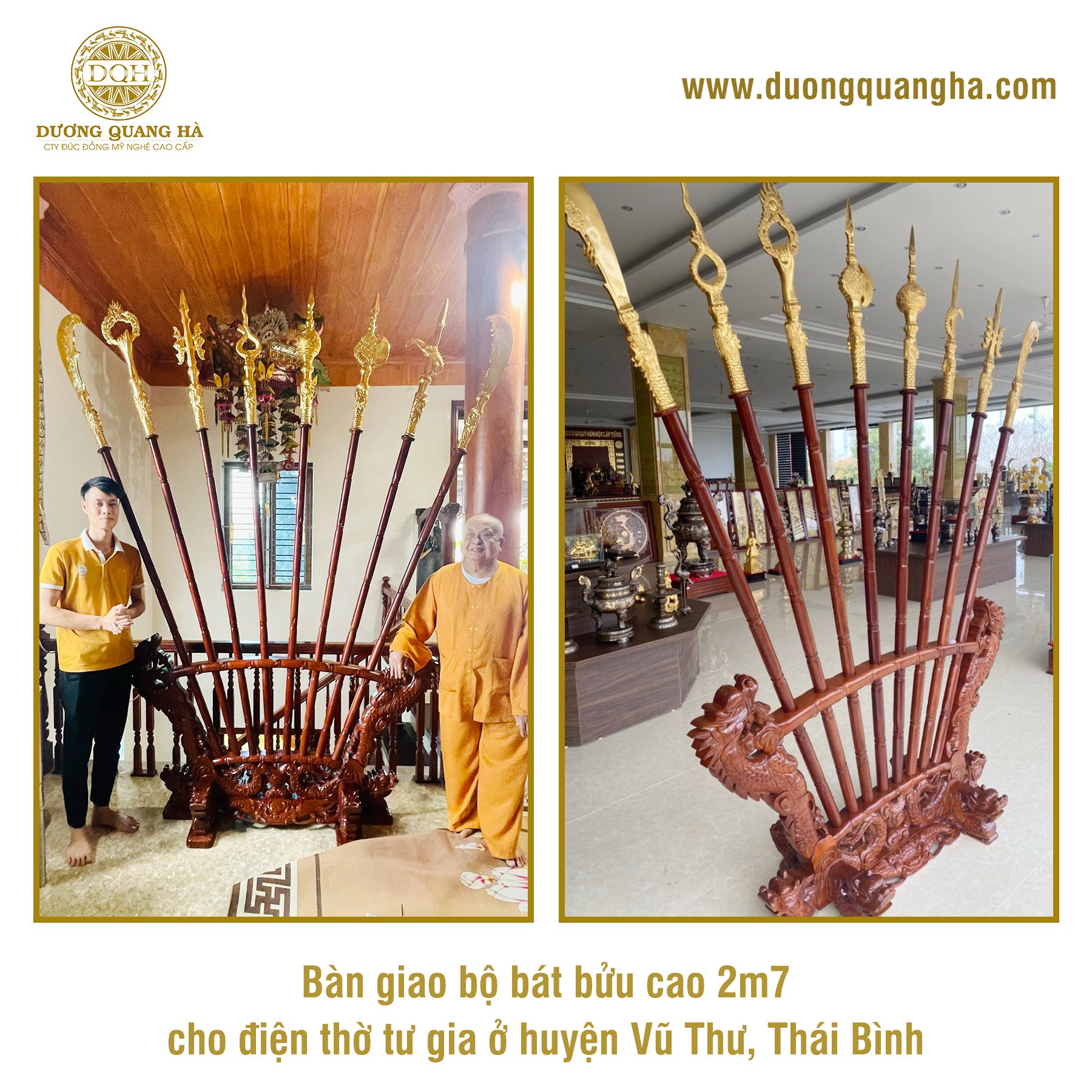 BÀN GIAO BỘ BÁT BỬU MẠ VÀNG CHO ĐIỆN THỜ Ở HUYỆN VŨ THƯ, THÁI BÌNH