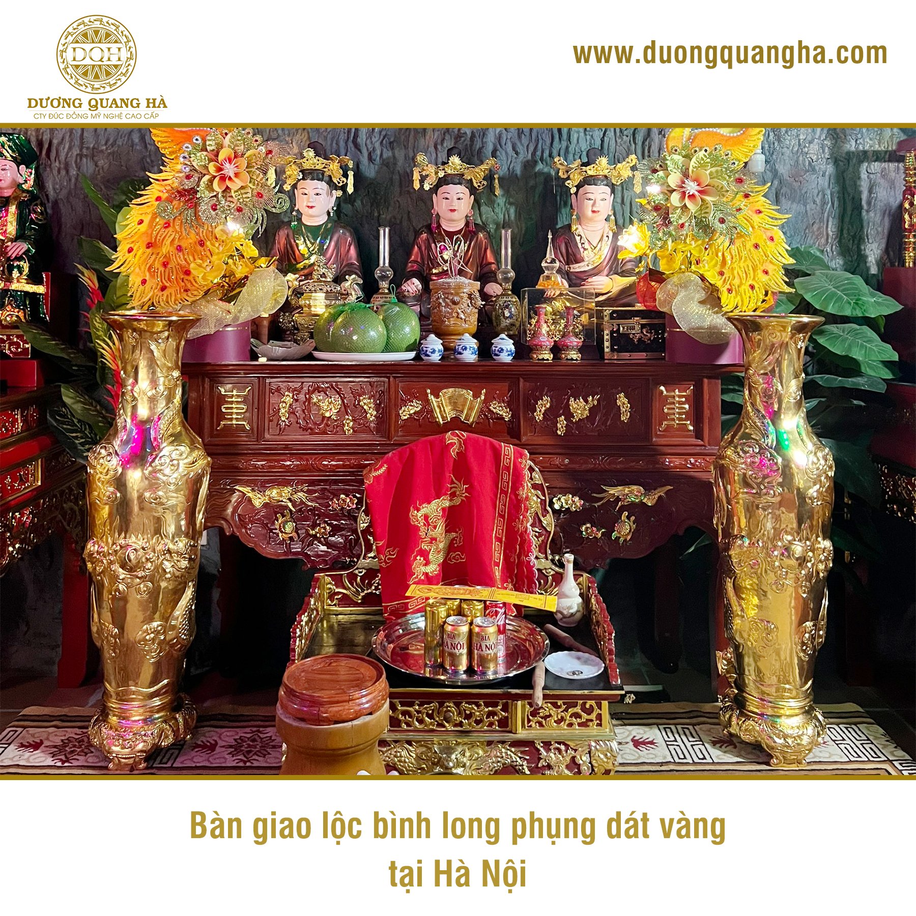 BÀN GIAO BỘ LỘC BÌNH LONG PHỤNG 1M15 DÁT VÀNG TẠI HÀ NỘI