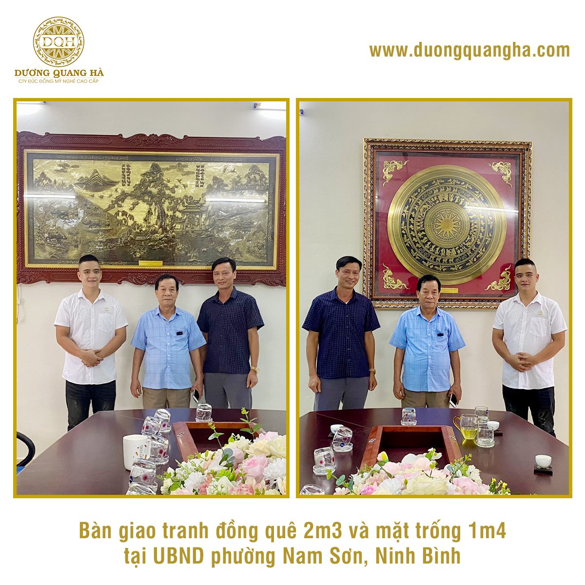 BÀN GIAO TRANH ĐỒNG QUÊ VÀ MẶT TRỐNG ĐỒNG TẠI UBND PHƯỜNG NAM SƠN, NINH BÌNH