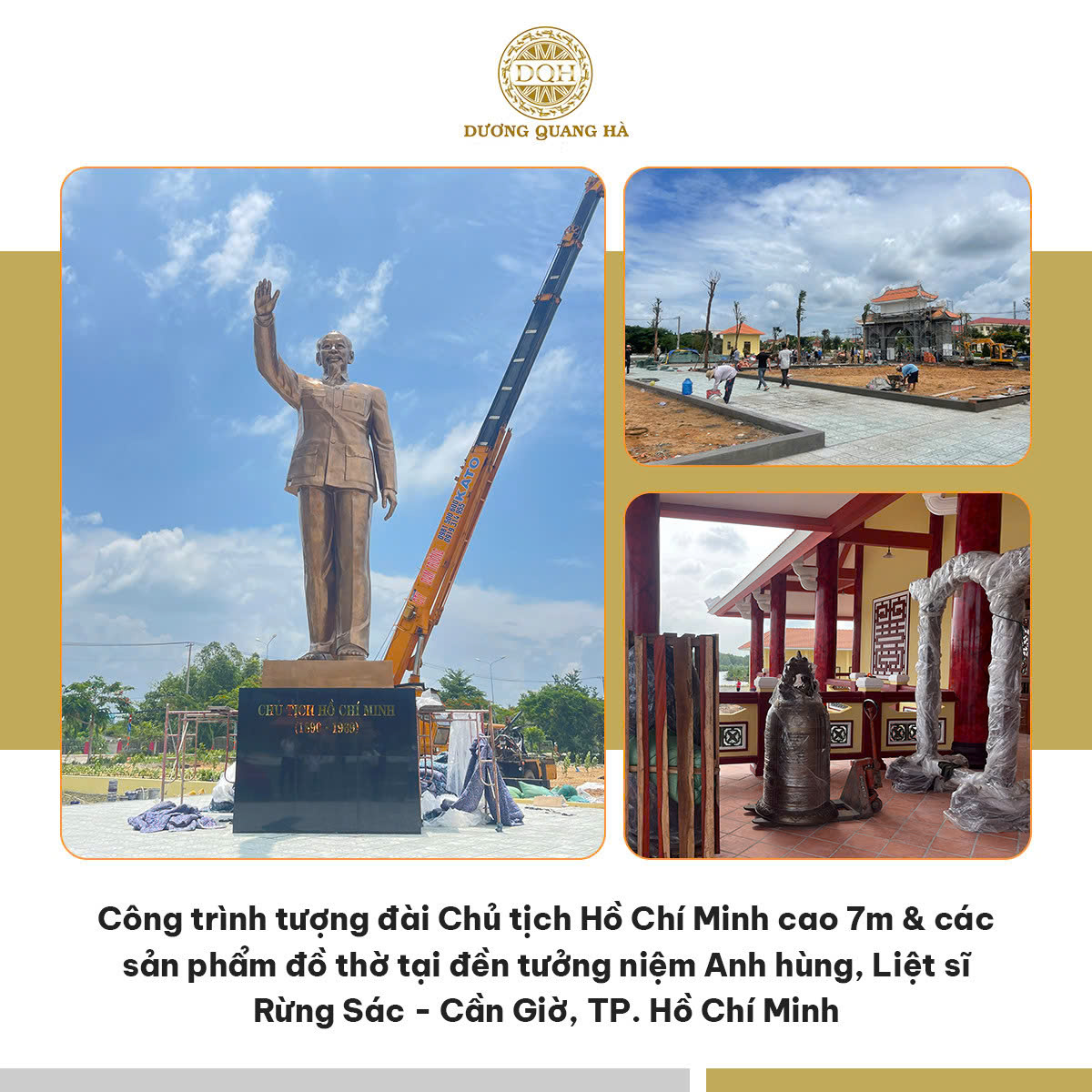 BÀN GIAO VÀ LẮP ĐẶT TƯỢNG BÁC HỒ CAO 7M CHO ĐỀN TƯỞNG NIỆM ANH HÙNG LIỆT SĨ RỪNG SÁC - CẦN GIỜ