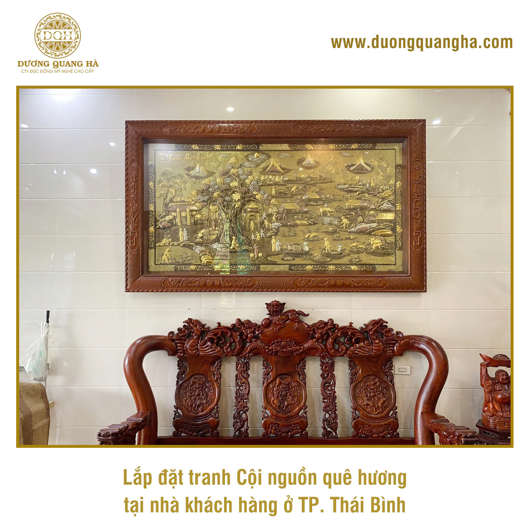 BÀN GIAO VÀ LẮP ĐẶT TRANH CỘI NGUỒN QUÊ HƯƠNG TẠI TP. THÁI BÌNH