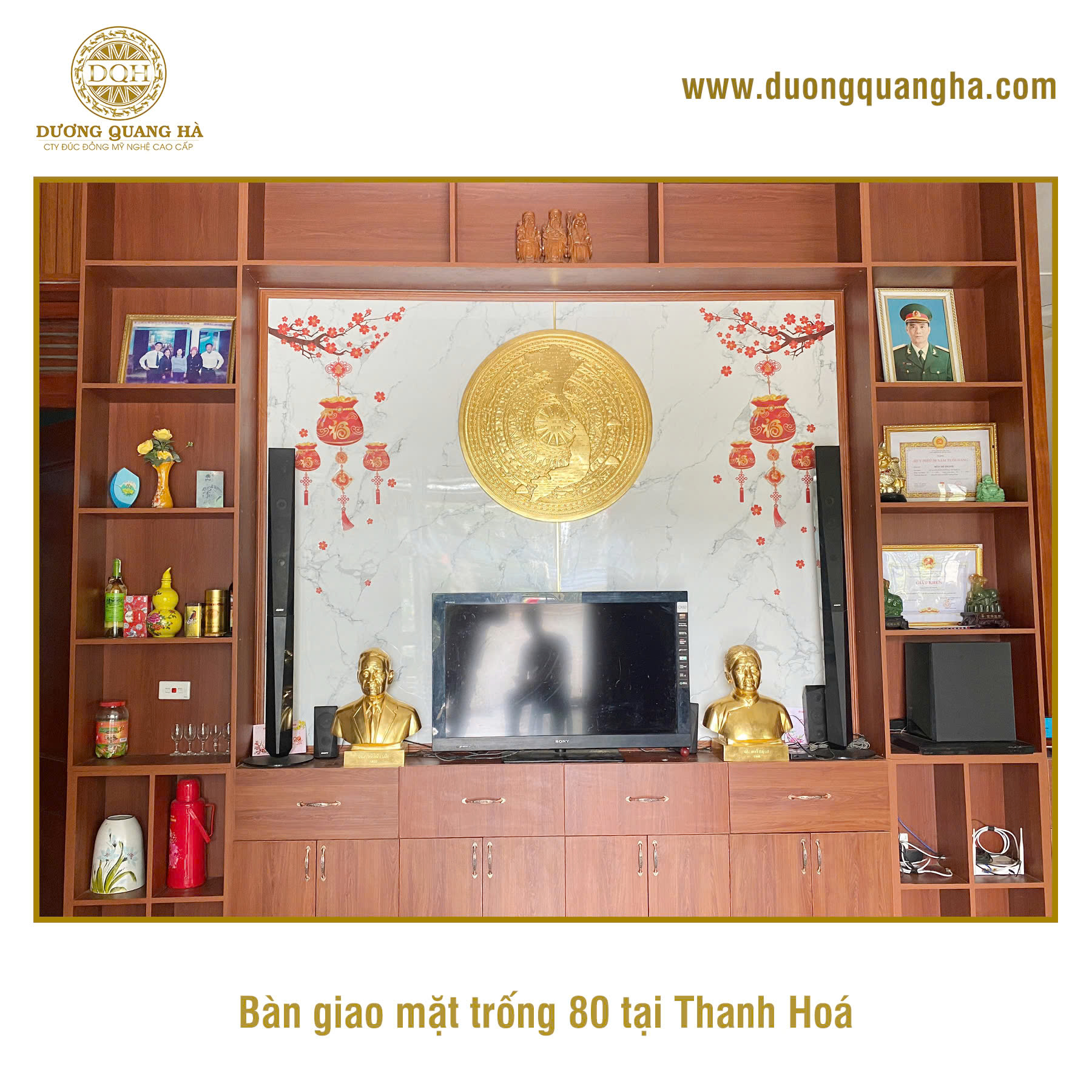 BÀN GIAO MẶT TRỐNG ĐỒNG ĐƯỜNG KÍNH 80CM TẠI THANH HÓA