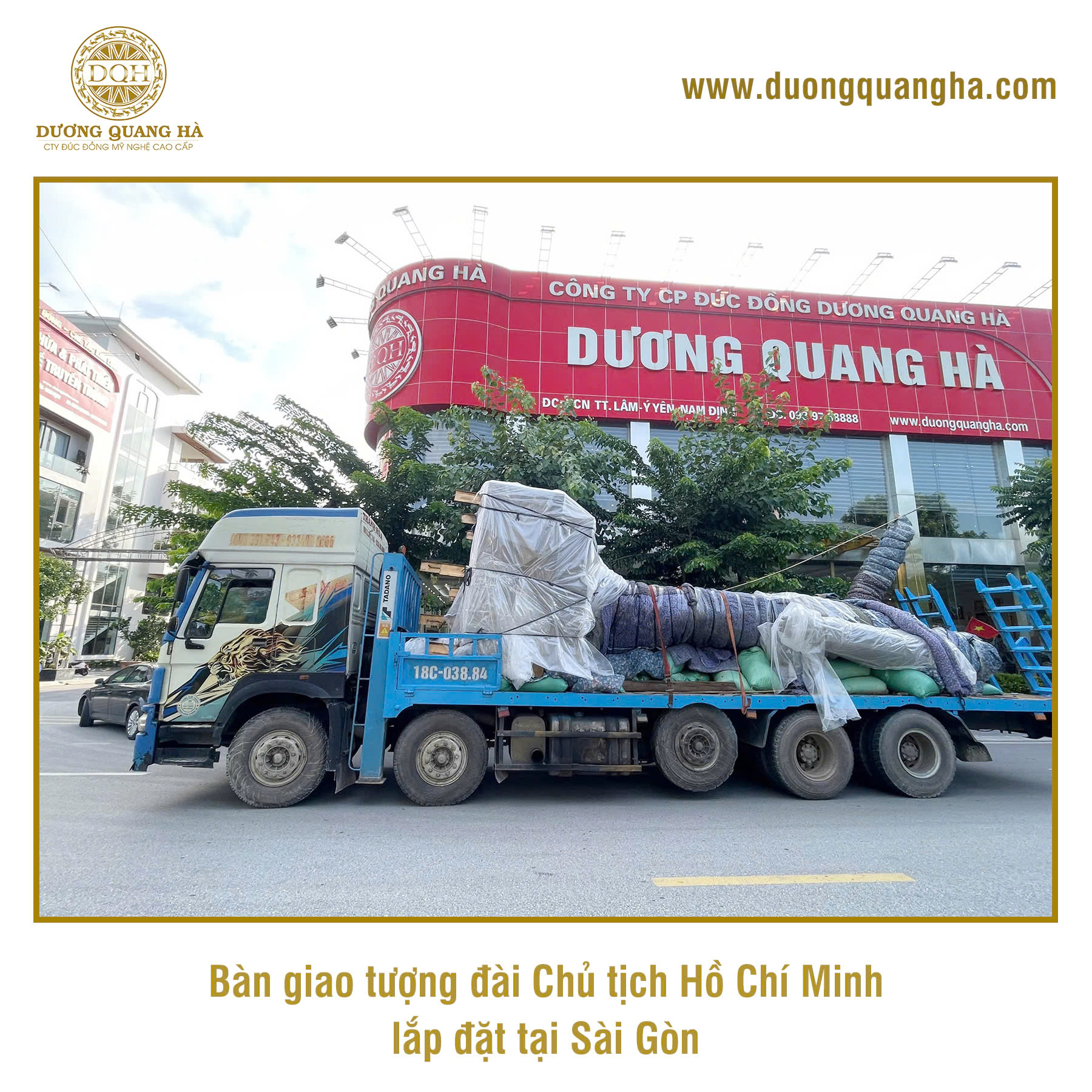 ĐÓNG GÓI VÀ BÀN GIAO TƯỢNG ĐÀI CHỦ TỊCH HỒ CHÍ MINH LẮP ĐẶT TẠI SÀI GÒN