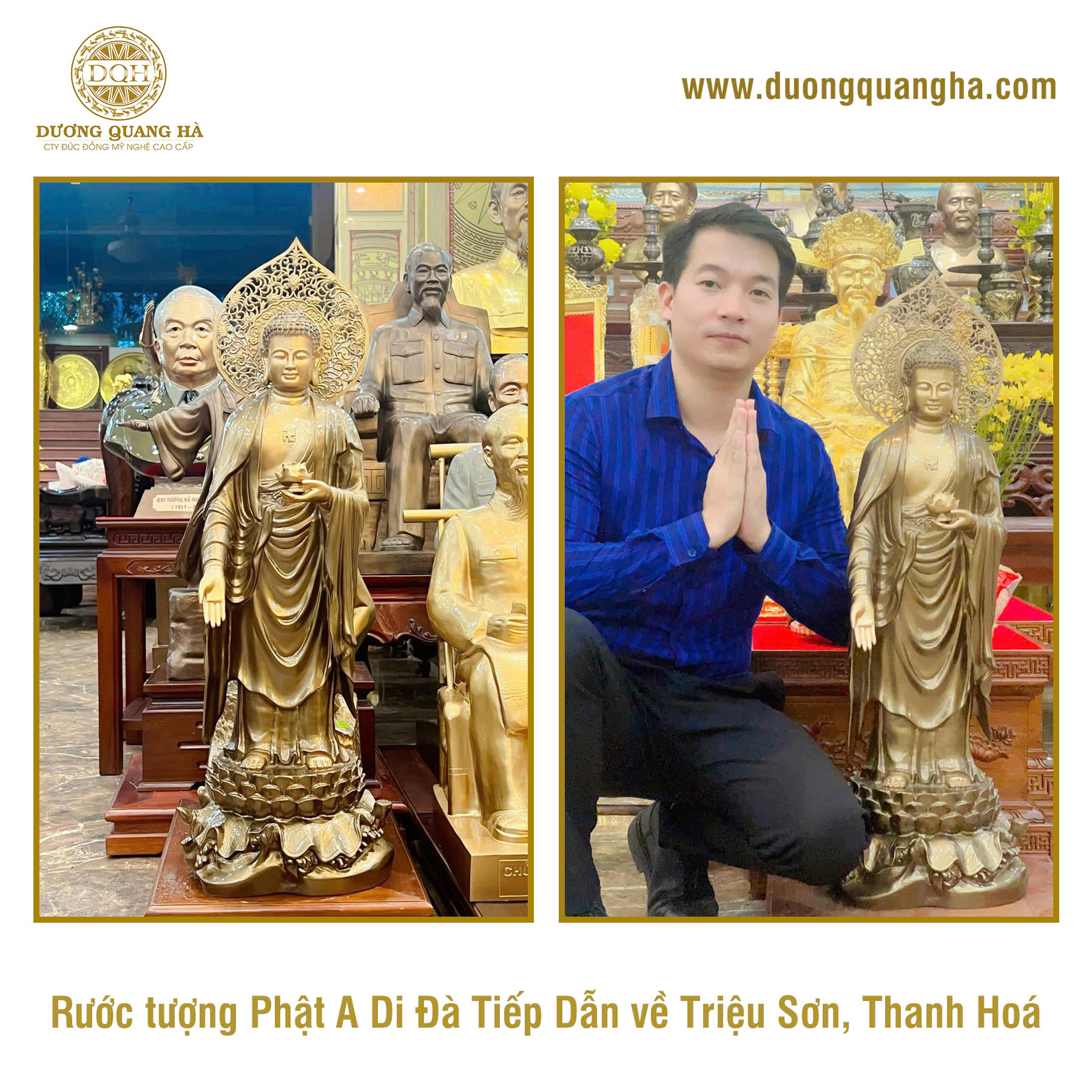 BÀN GIAO TƯỢNG PHẬT A DI ĐÀ TIẾP DẪN CHO GIA ĐÌNH KHÁCH HÀNG Ở TRIỆU SƠN, THANH HÓA