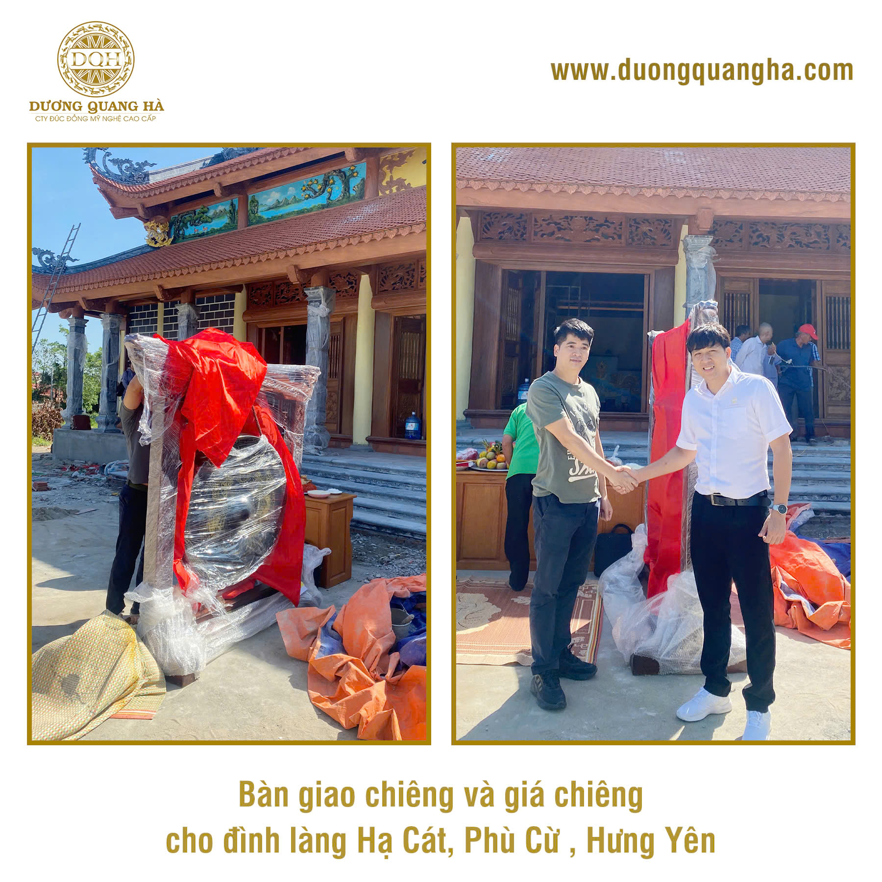 HOÀN TẤT BÀN GIAO CHIÊNG ĐỒNG KÈM GIÁ CHIÊNG TẠI ĐÌNH HẠ CÁT, PHÙ CỪ HƯNG YÊN