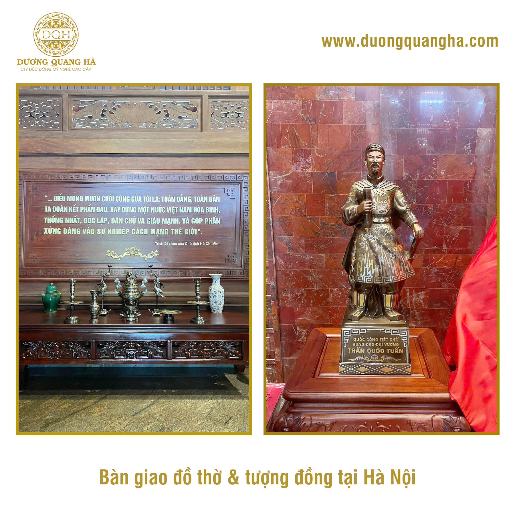 BÀN GIAO BỘ ĐỒ THỜ VÀ TƯỢNG ĐỒNG HƯNG ĐẠO ĐẠI VƯƠNG TẠI HÀ NỘI