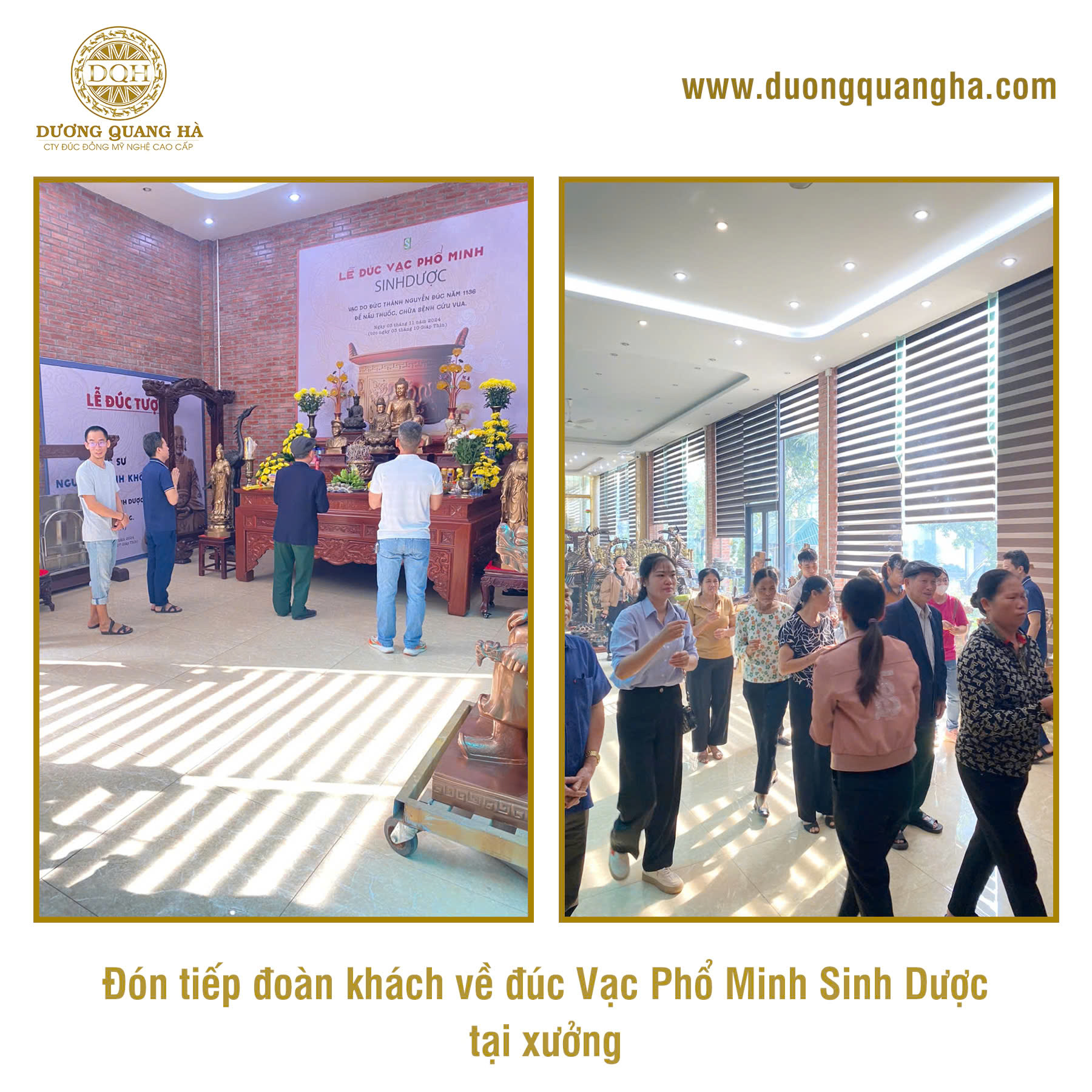 ĐÓN TIẾP ĐOÀN KHÁCH VỀ XƯỞNG DỰ LỄ ĐÚC TƯỢNG VẠC PHỔ MINH SINH DƯỢC