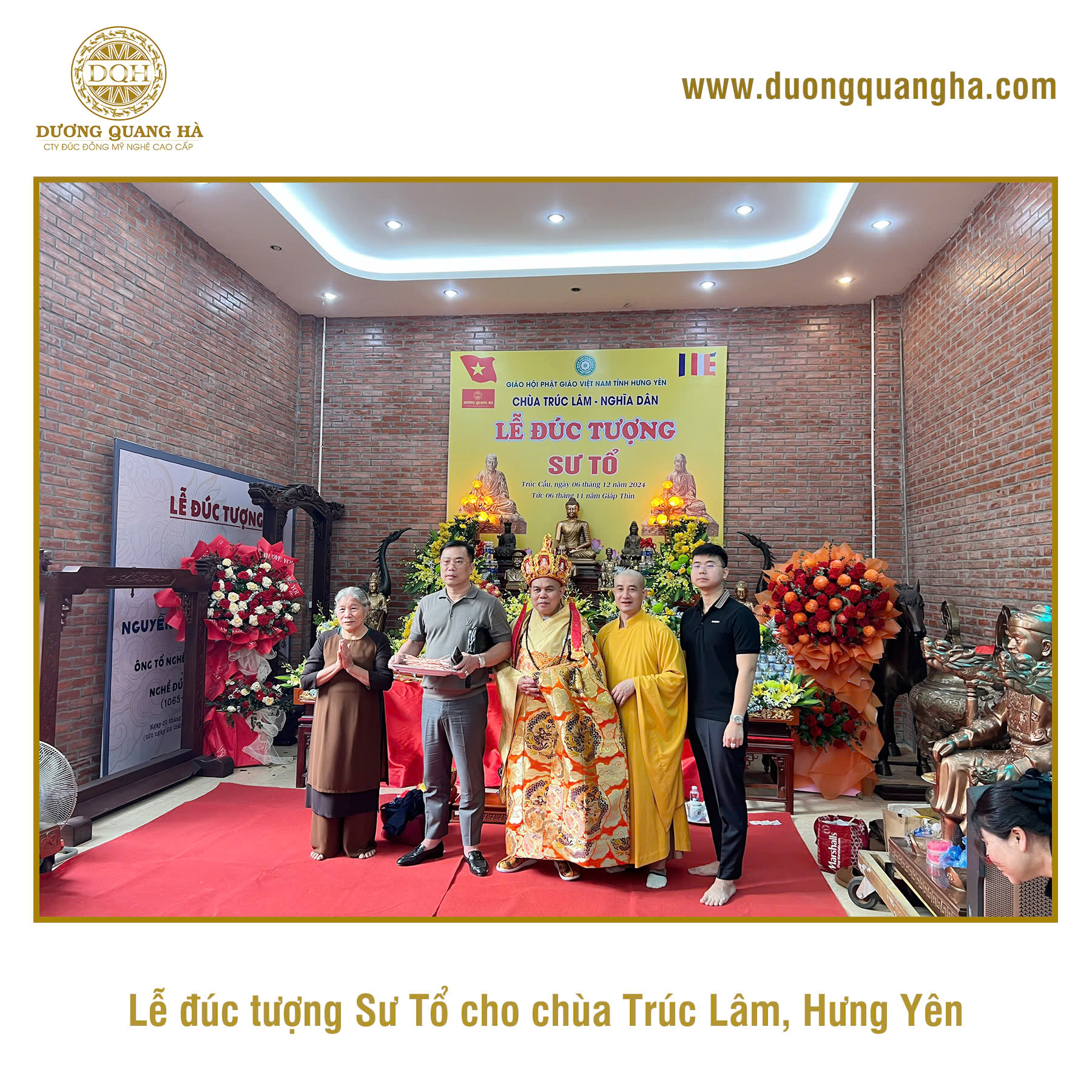 LỄ ĐÚC TƯỢNG SƯ TỔ TẠI XƯỞNG CHO CHÙA TRÚC LÂM, HƯNG YÊN