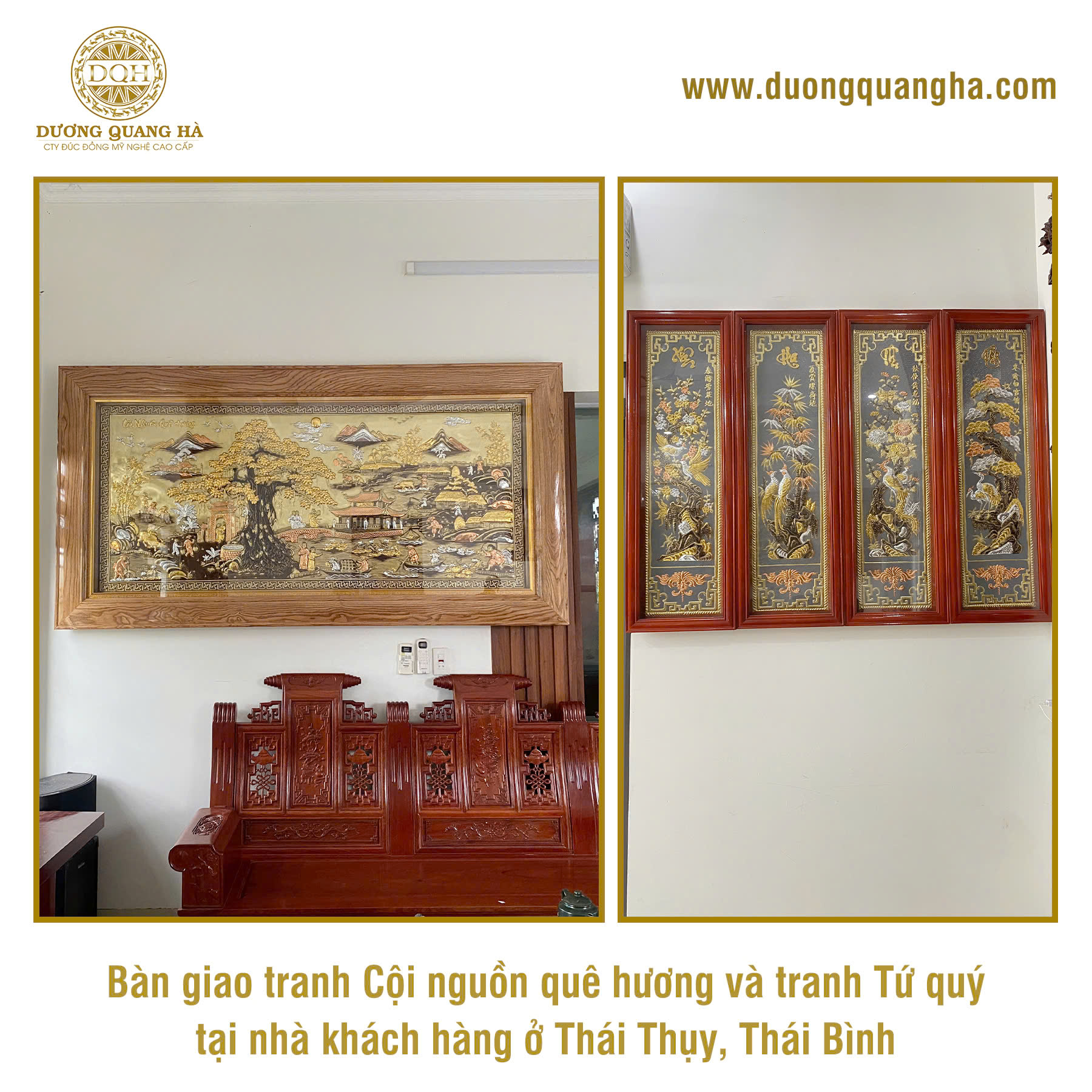 BÀN GIAO 5 BỨC TRANH ĐẶT TRƯỚC CHO KHÁCH HÀNG TẠI THÁI THỤY, THÁI BÌNH