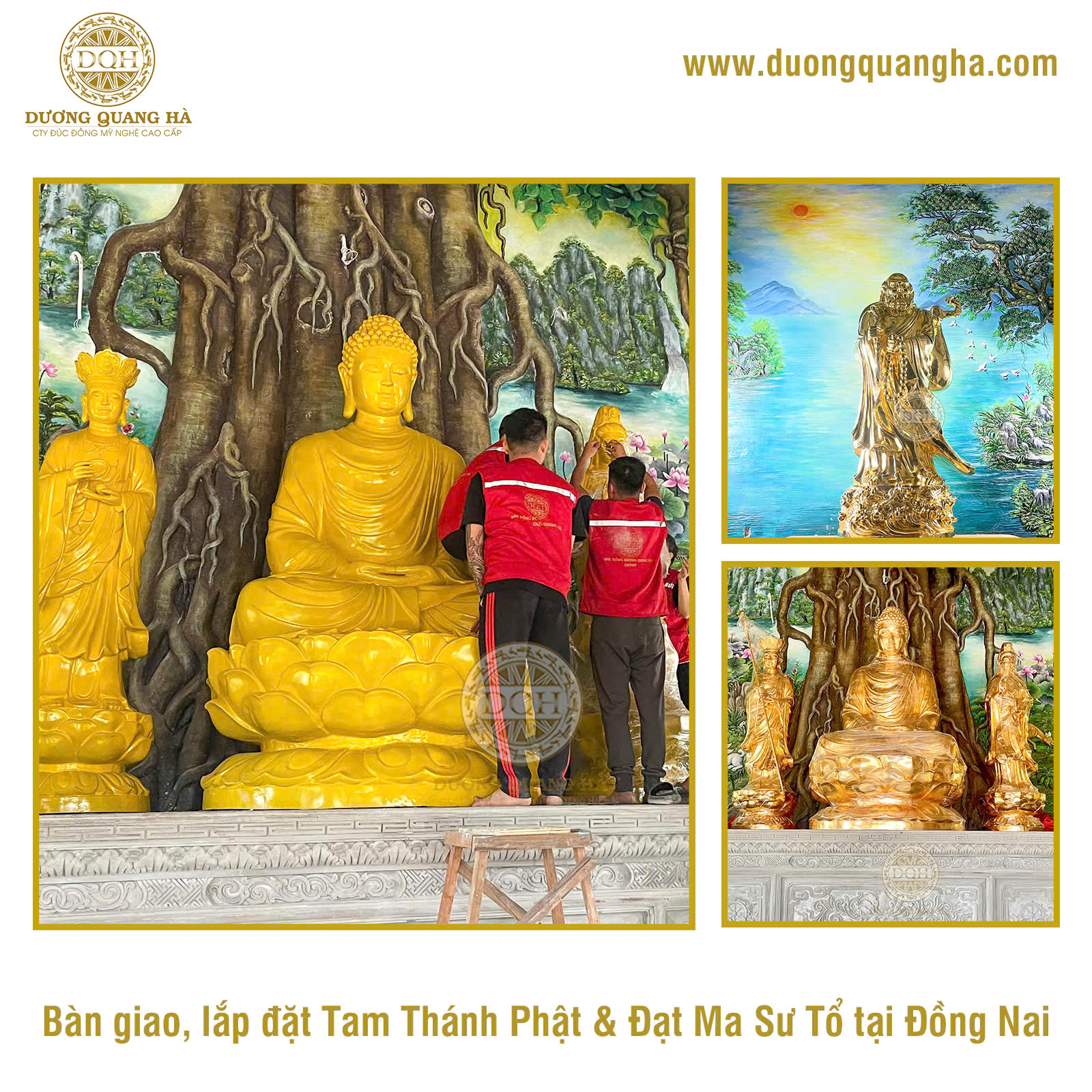 Hoàn thành bàn giao và lắp đặt tượng Tam Thánh Phật và Đạt Ma Tổ Sư tại Đồng Nai