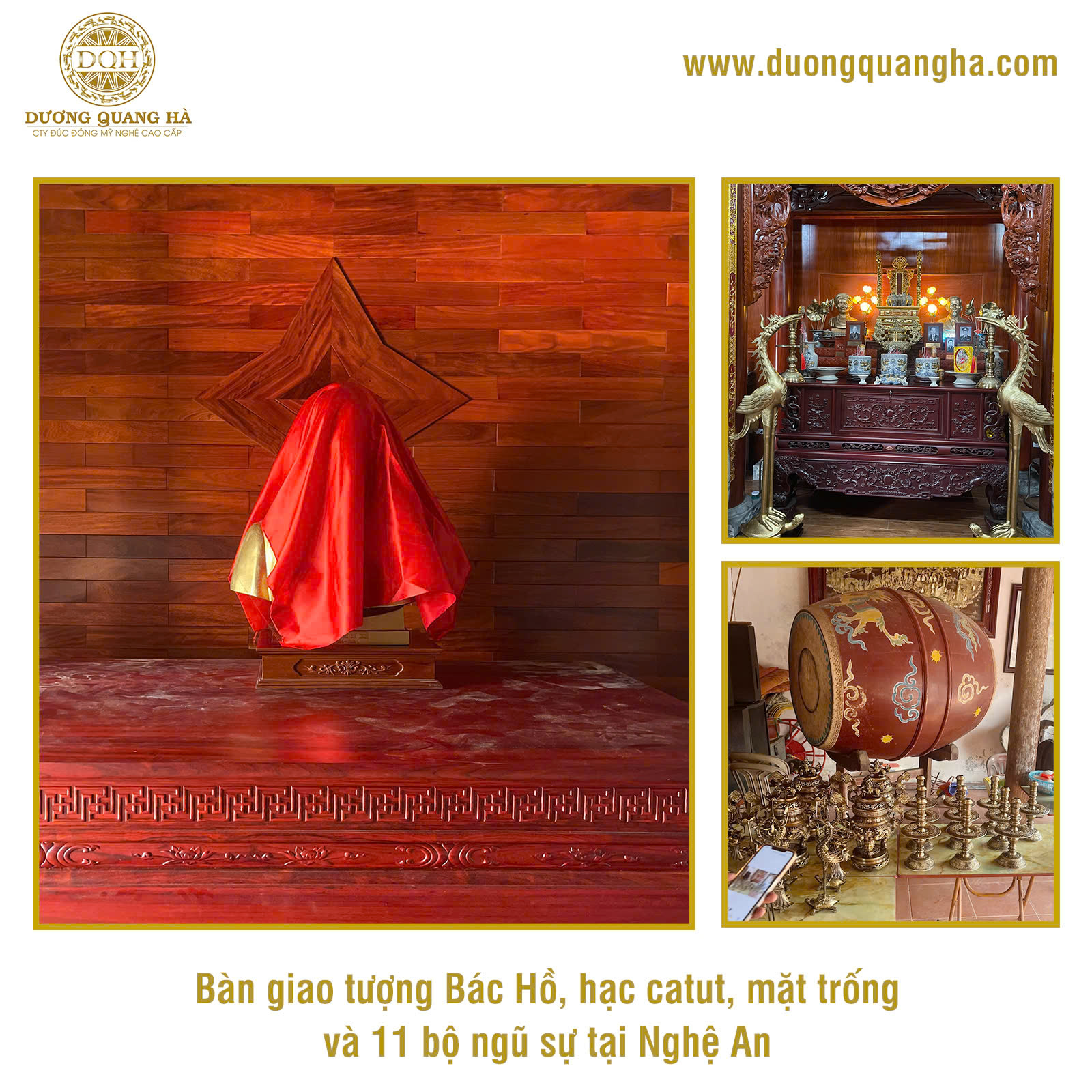 BÀN GIAO TƯỢNG BÁC HỒ, ĐÔI HẠC VÀ 11 BỘ NGŨ SỰ TẠI QUỲNH ĐÔI, NGHỆ AN