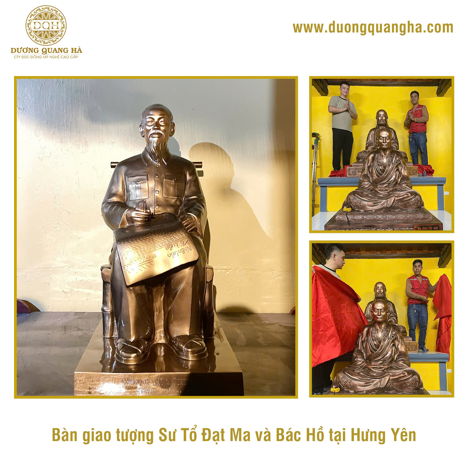 BÀN GIAO TƯỢNG BÁC HỒ VÀ TƯỢNG ĐẠT MA TỔ SƯ TẠI HƯNG YÊN