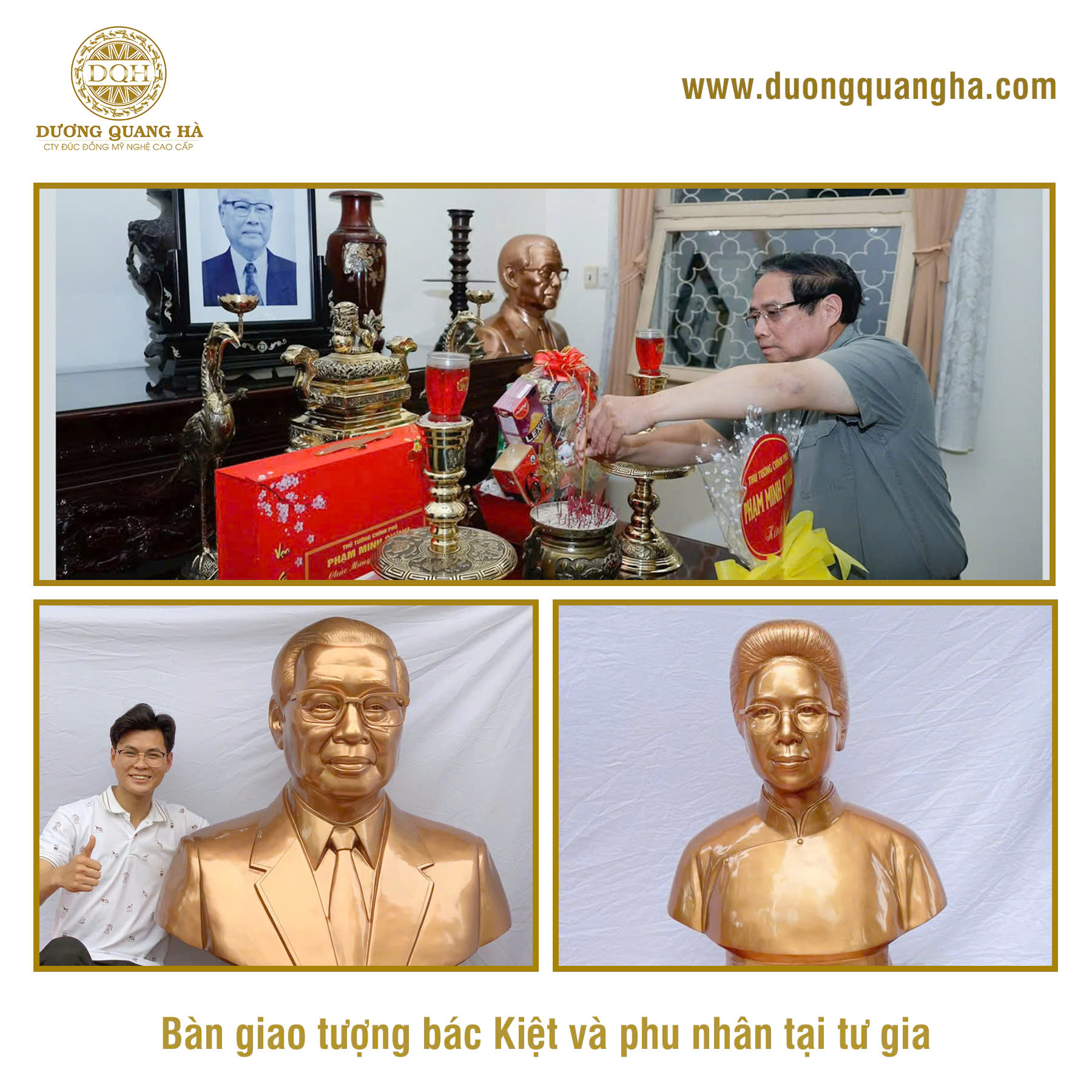 HOÀN THIỆN VÀ BÀN GIAO TƯỢNG TRUYỀN THẦN CỐ THỦ TƯỚNG VÕ VĂN KIỆT VÀ TƯỢNG PHU NHÂN