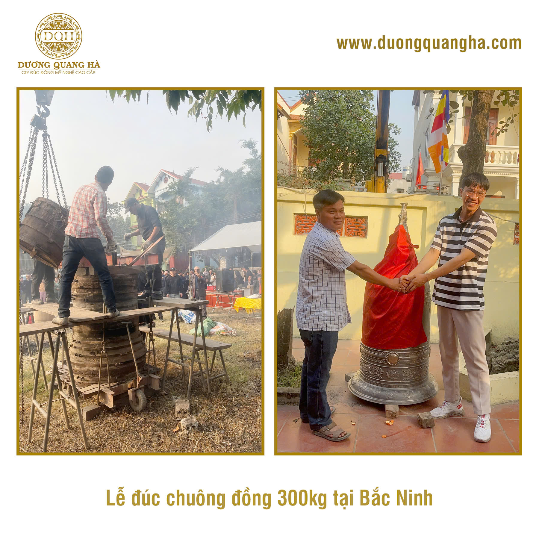LỄ ĐÚC CHUÔNG ĐỒNG NẶNG 300KG TẠI BẮC NINH
