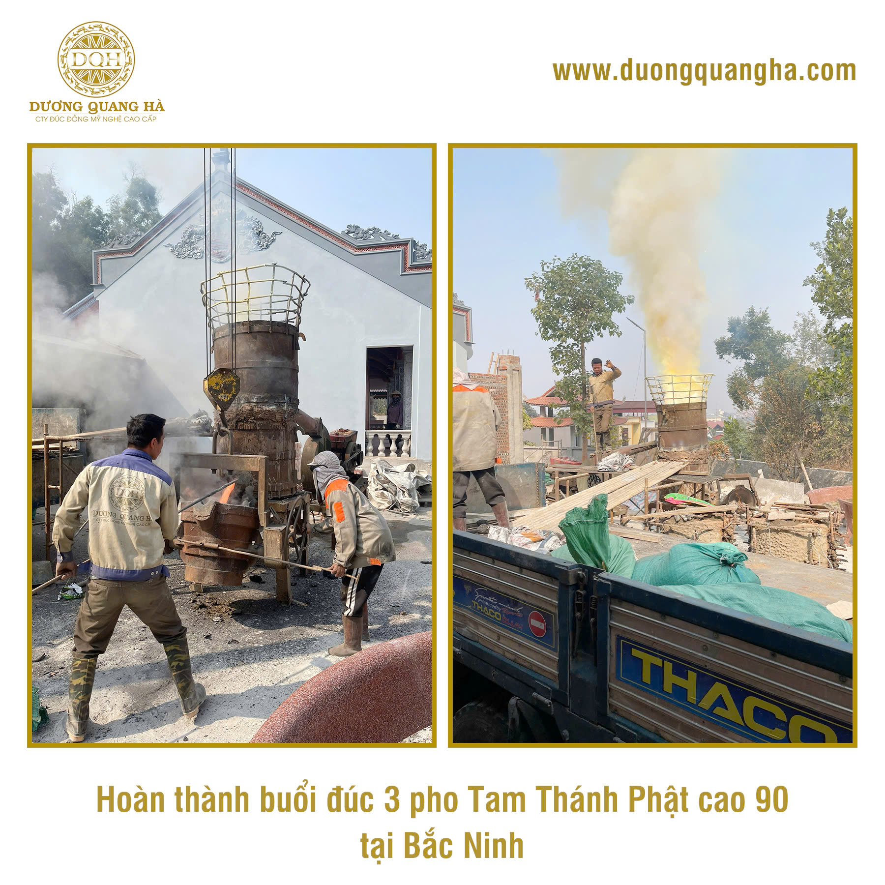 HOÀN THÀNH ĐÚC 3 PHO TAM THÁNH PHẬT THEO YÊU CẦU TẠI BẮC NINH
