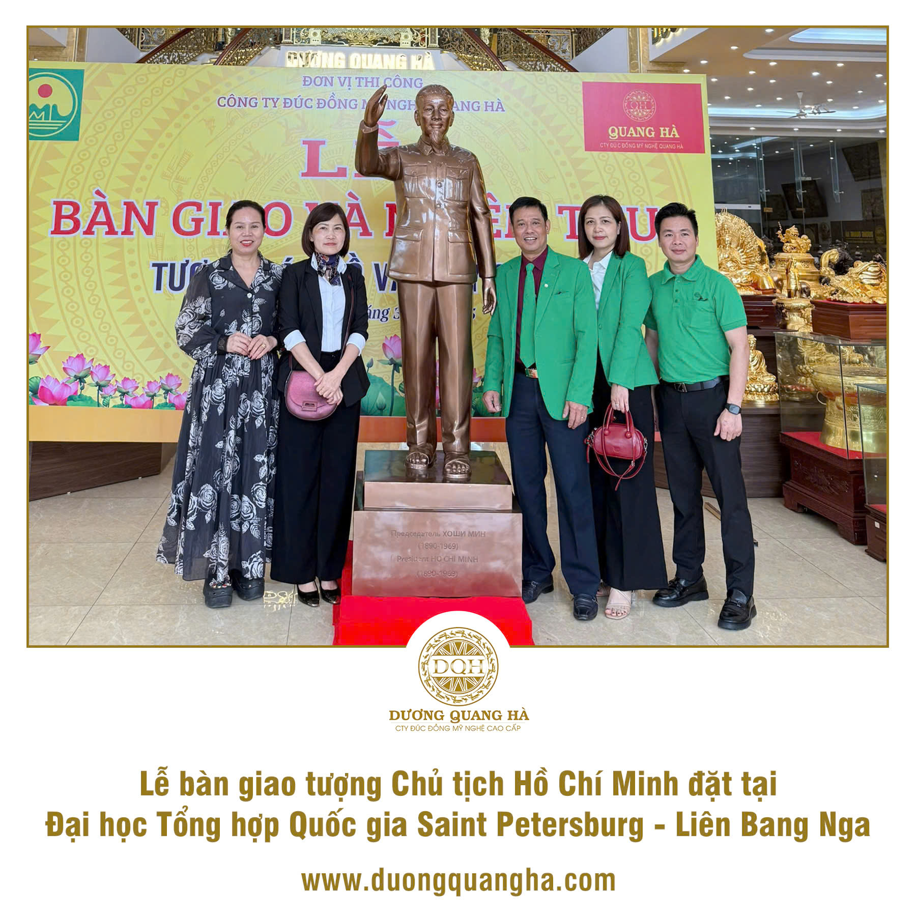 HOÀN THIỆN VÀ BÀN GIAO TƯỢNG BÁC HỒ ĐẶT TẠI ĐẠI HỌC TỔNG HỢP QUỐC GIA SAINT PETERSBURG - LIÊN BANG NGA