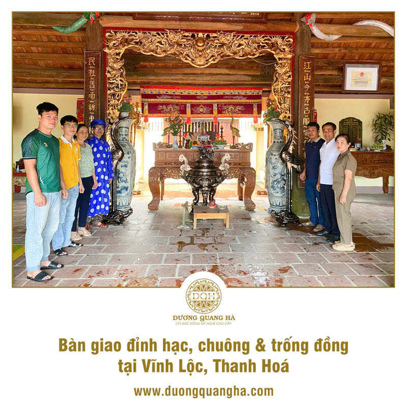 BÀN GIAO ĐỈNH ĐỒNG, ĐÔI HẠC, CHUÔNG VÀ TRỐNG ĐỒNG TẠI NHÀ THỜ HỌ TẠI VĨNH LỘC, THANH HÓA
