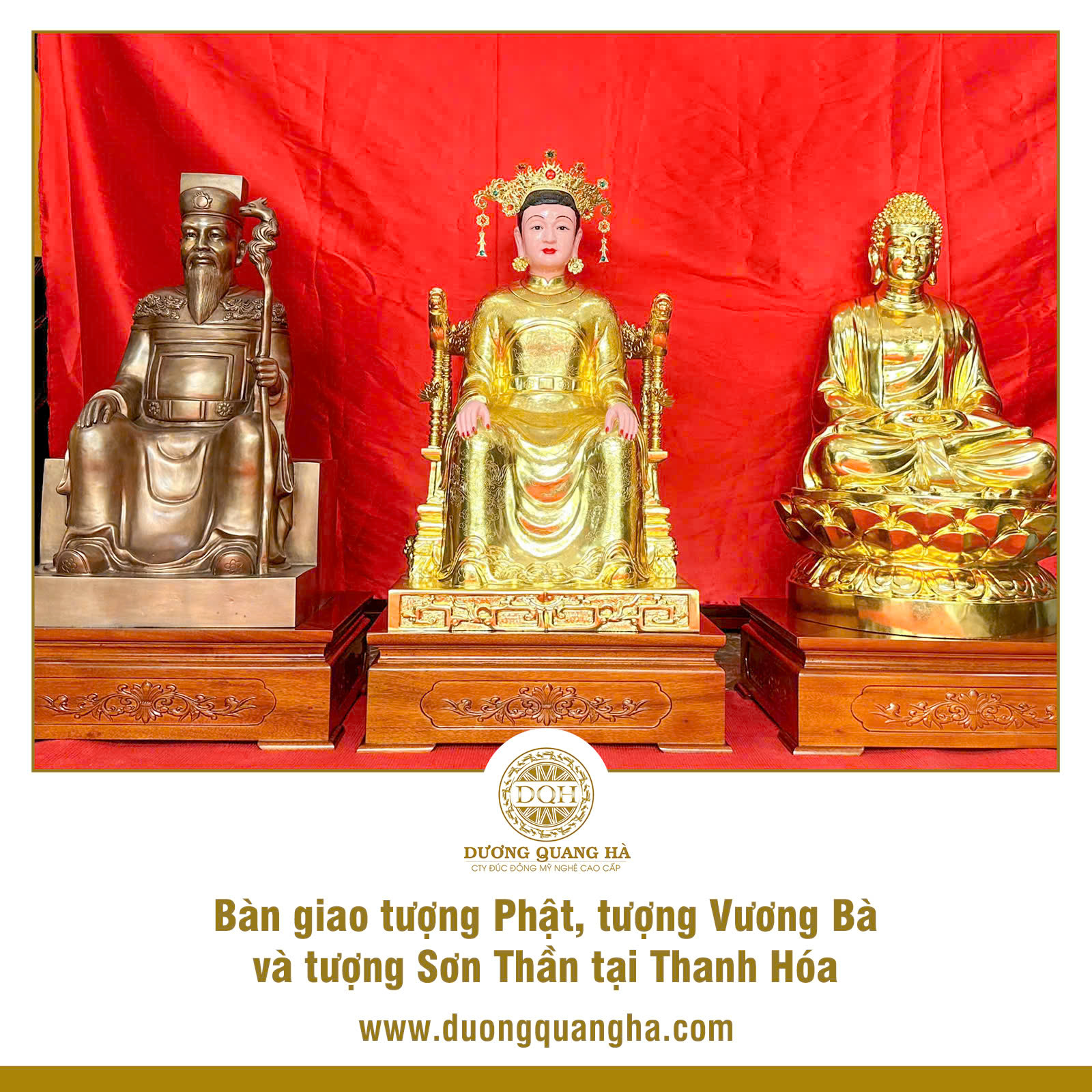 BÀN GIAO TƯỢNG PHẬT, TƯỢNG SƠN THẦN VÀ VƯƠNG BÀ TẠI THANH HÓA