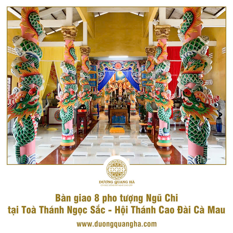 BÀN GIAO 8 PHO TƯỢNG NGŨ CHI TẠI TÒA THÁNH NGỌC SẮC, HỘI THÁNH CAO ĐÀI CÀ MAU