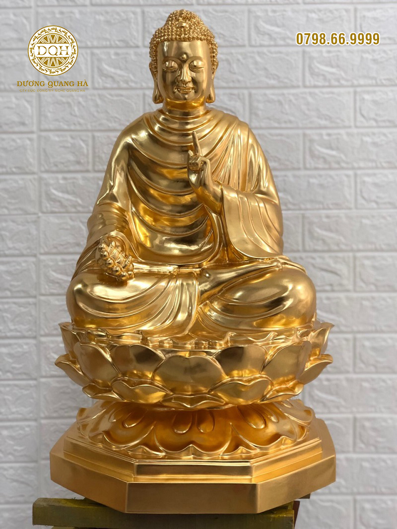 Tượng Phật Thích Ca cao 71cm dát vàng 9999