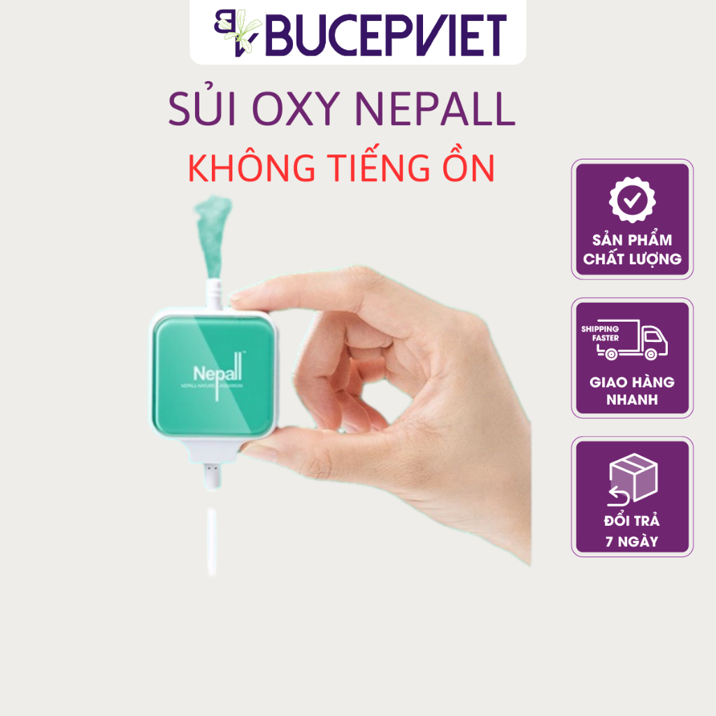 Máy sủi Oxy mini Nepall – Siêu nhỏ, siêu êm, kèm dây và quả sủi