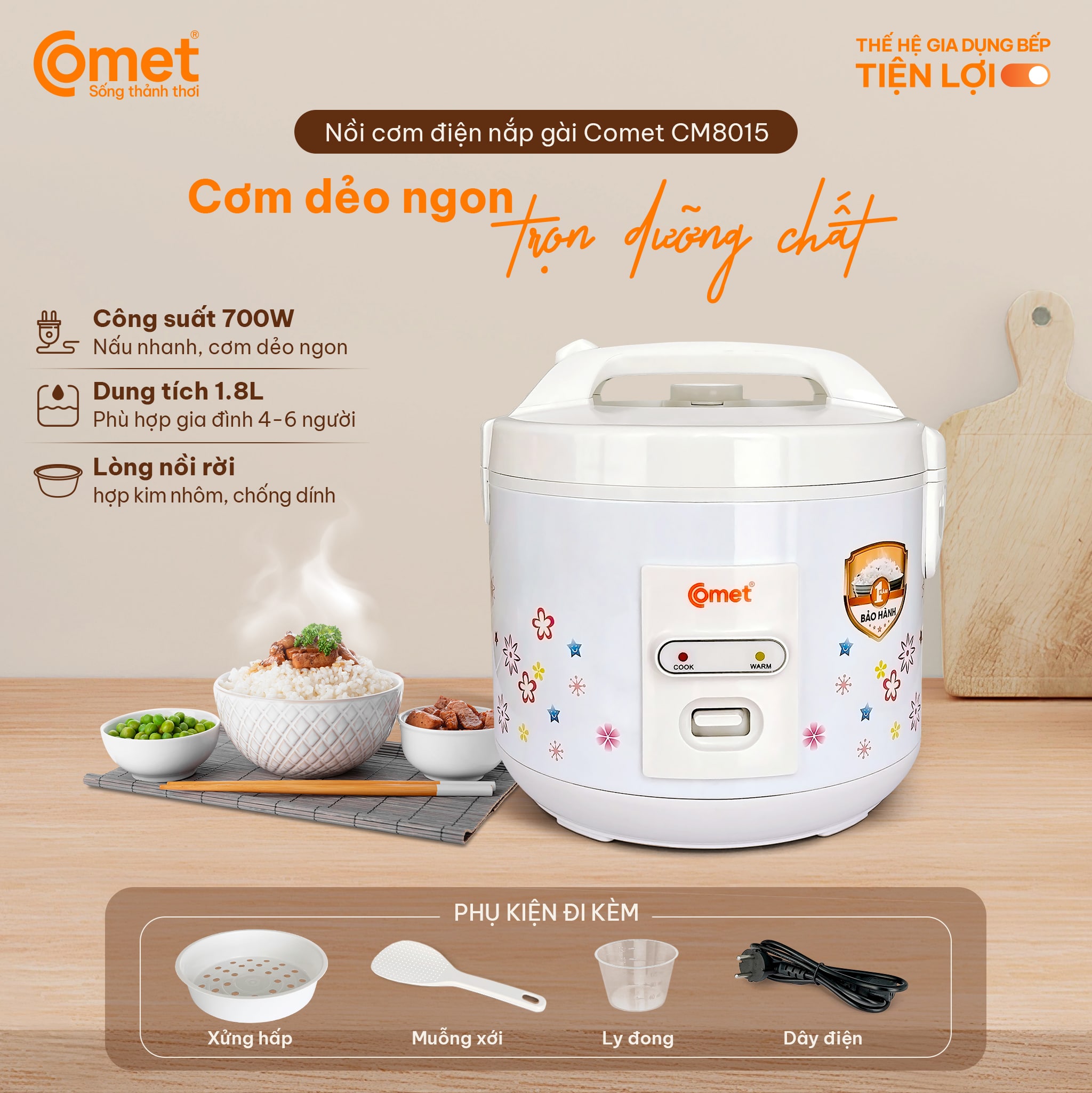 NỒI CƠM ĐIỆN NẮP GÀI CM8015