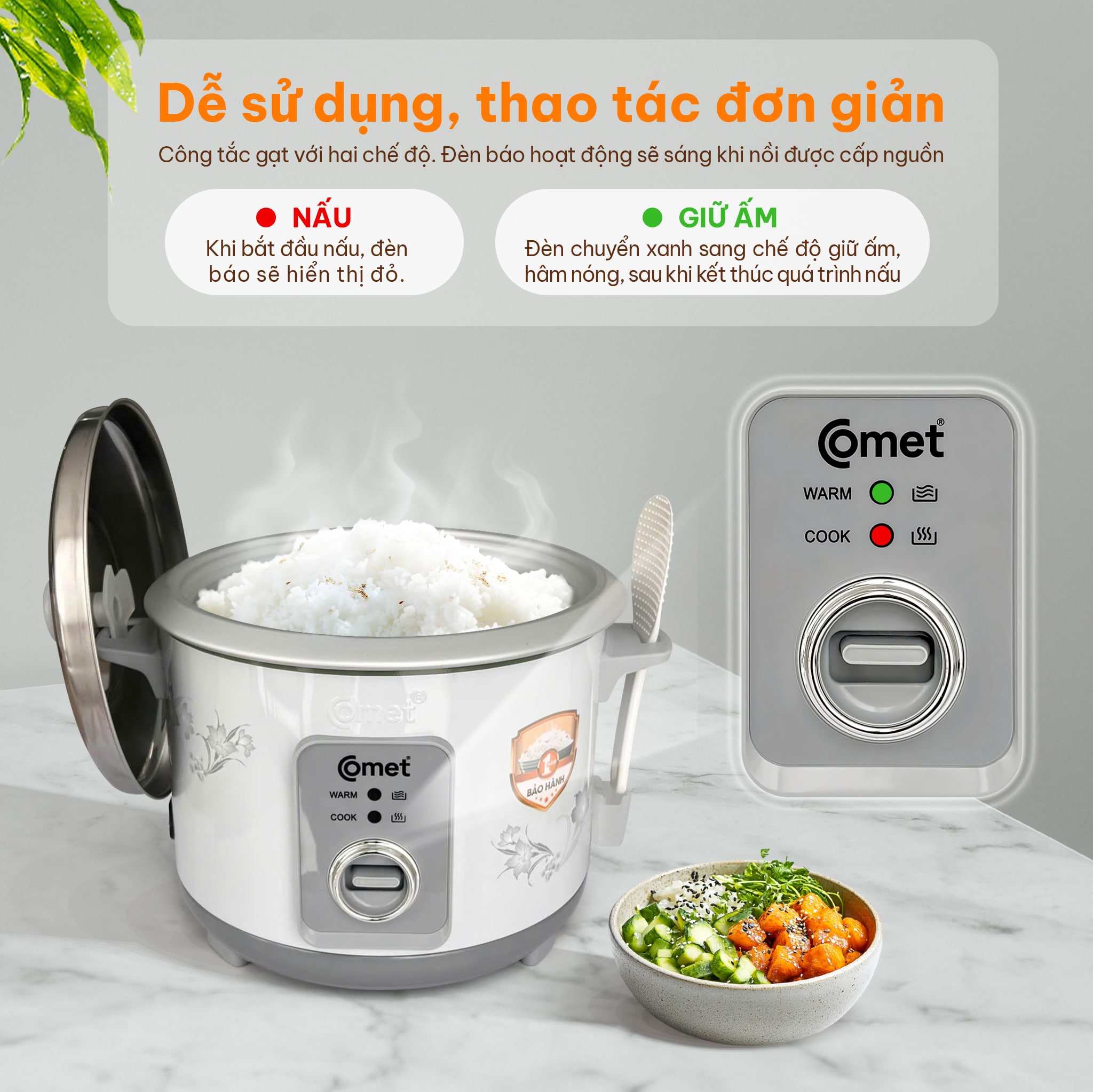NỒI CƠM ĐIỆN NẮP RỜI CM8020