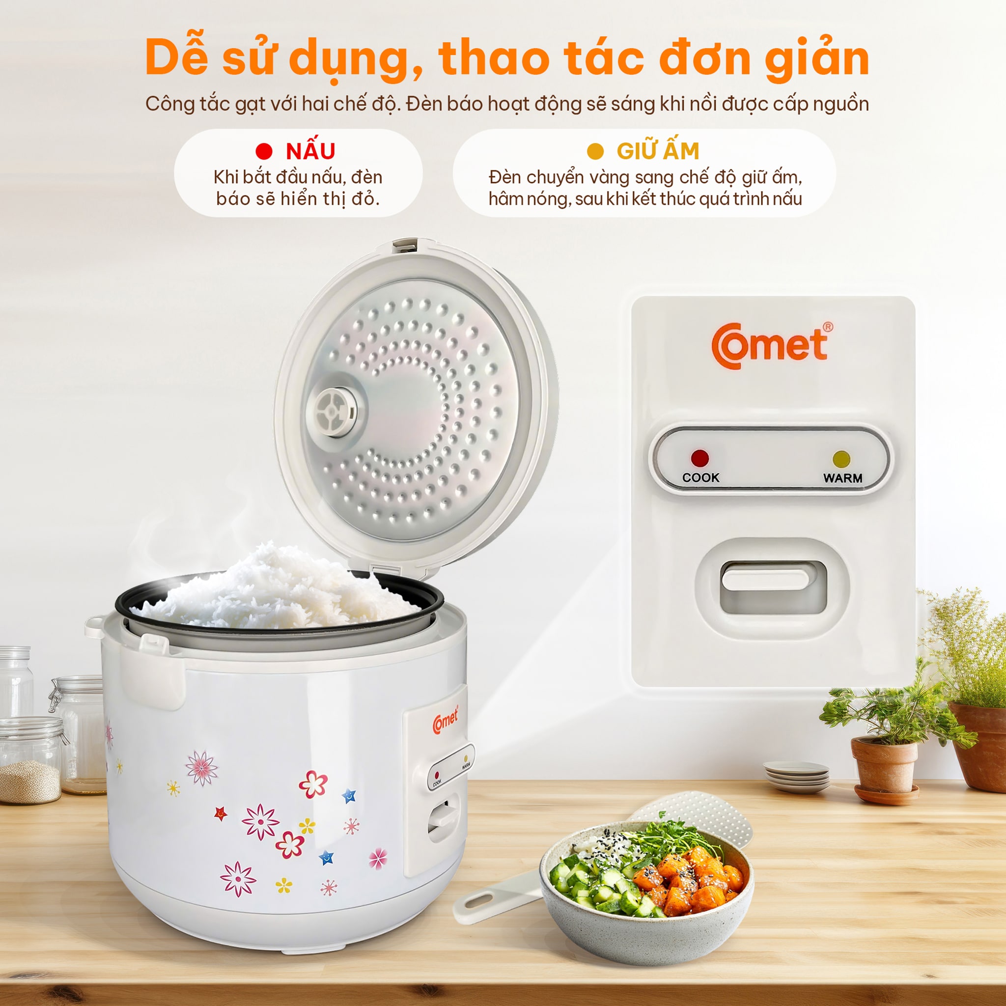 NỒI CƠM ĐIỆN NẮP GÀI CM8015