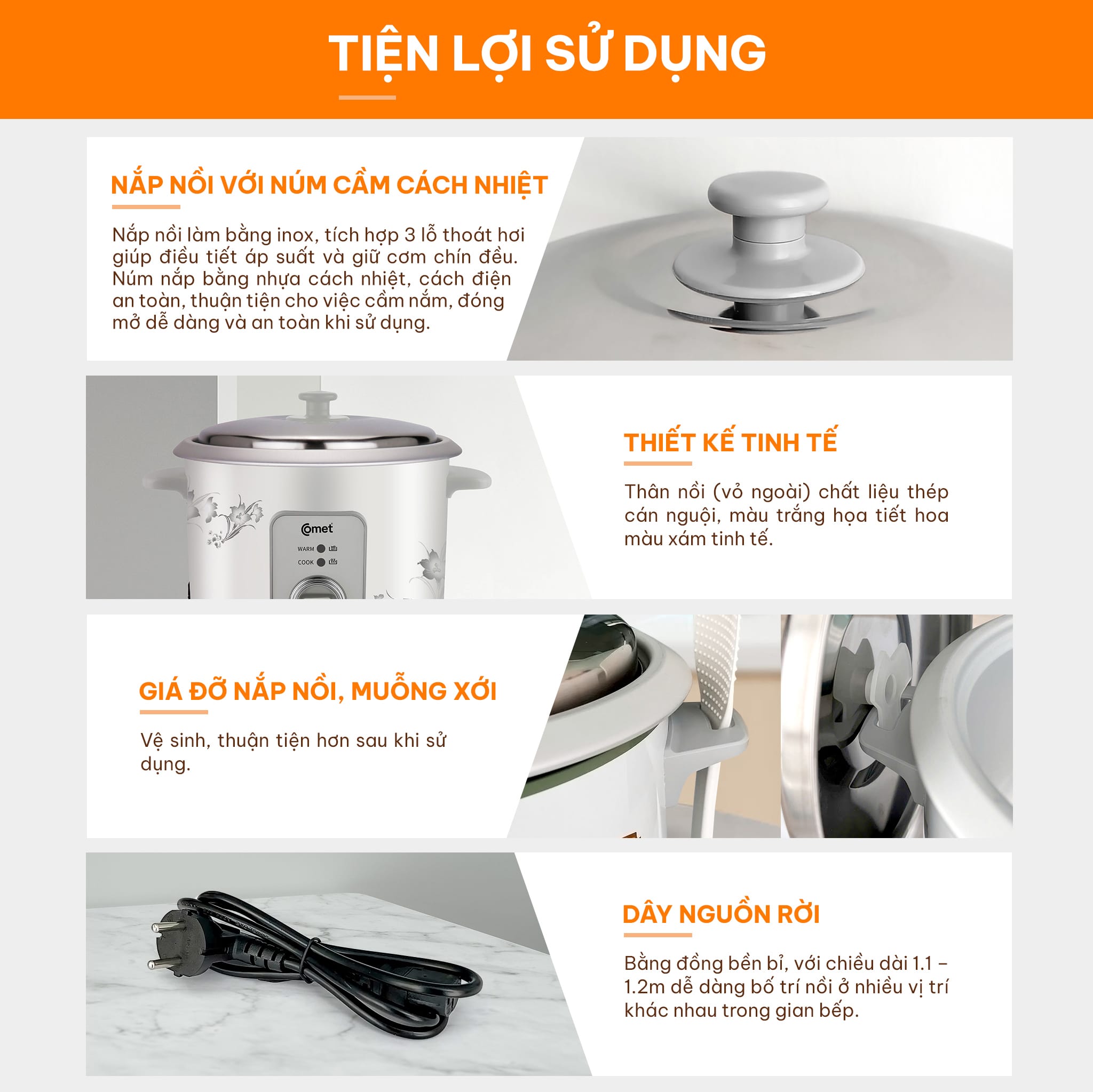 NỒI CƠM ĐIỆN NẮP RỜI CM8020