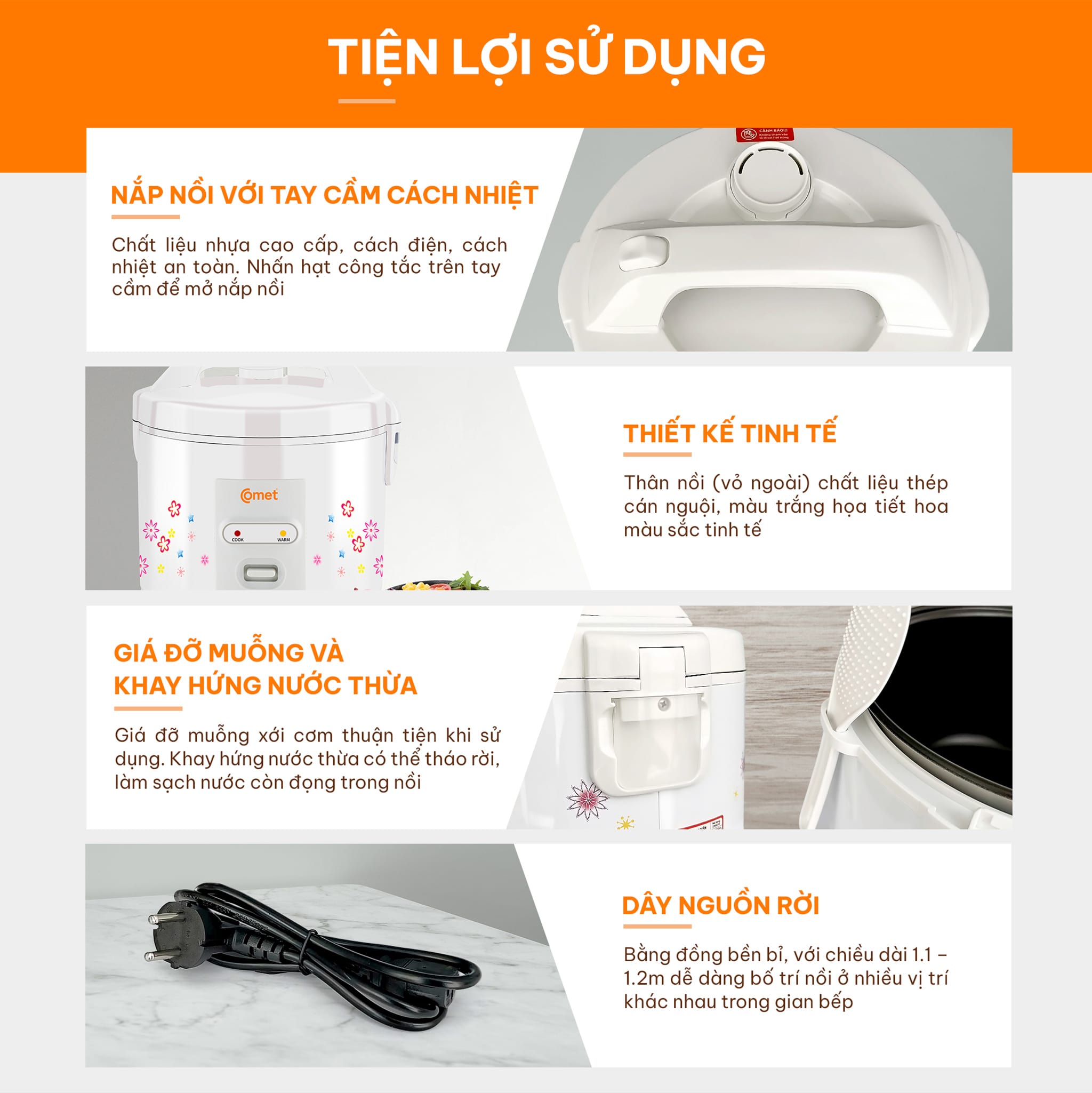 NỒI CƠM ĐIỆN NẮP GÀI CM8015