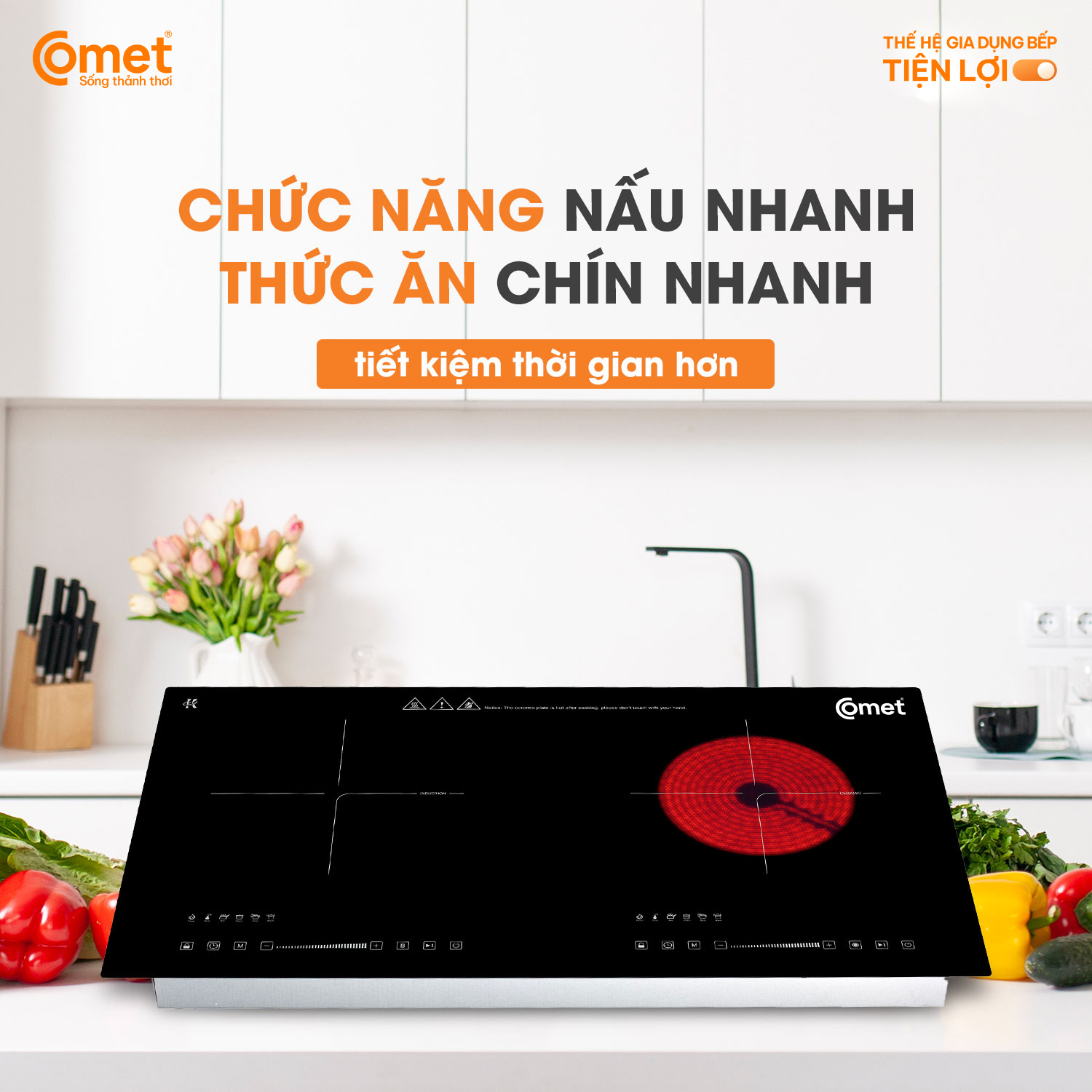BẾP ĐÔI Điện Từ - Hồng Ngoại CM5588
