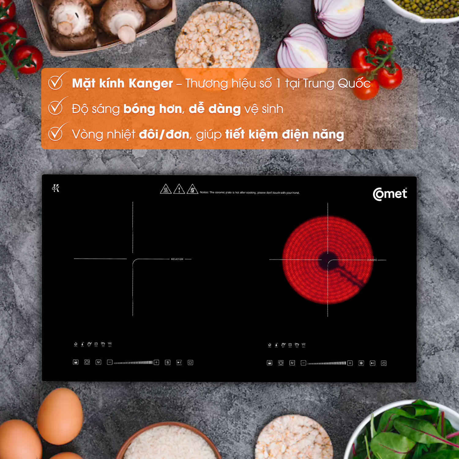 BẾP ĐÔI Điện Từ - Hồng Ngoại CM5588