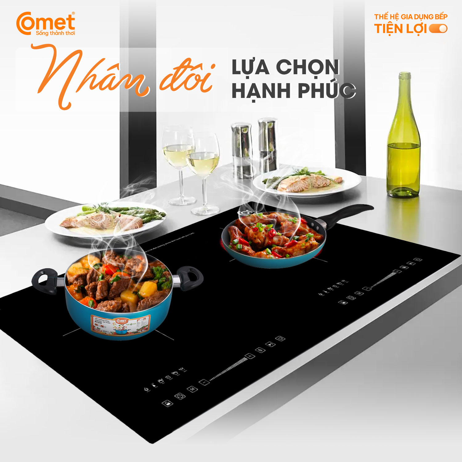 BẾP ĐÔI Điện Từ - Hồng Ngoại CM5588
