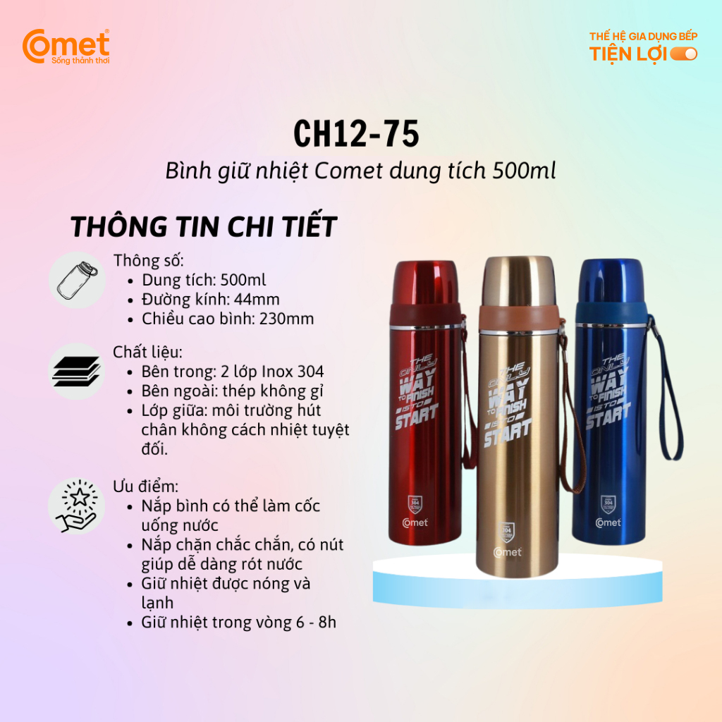 BÌNH GIỮ NHIỆT 500ml CH12-75