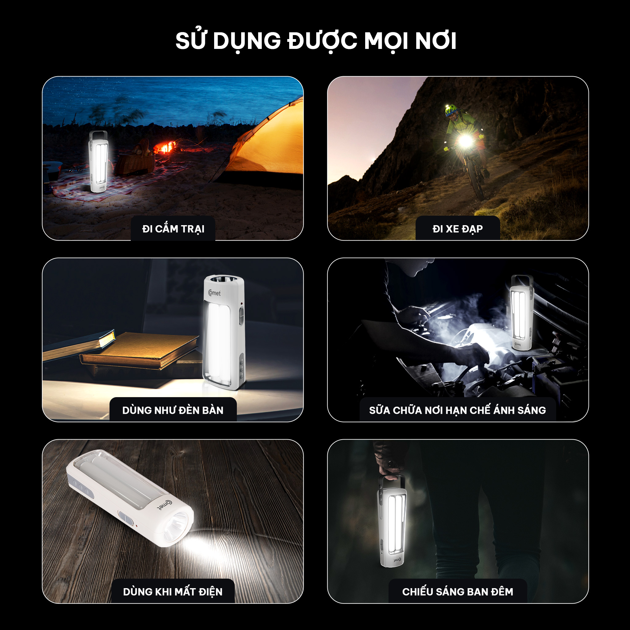 ĐÈN PIN SẠC LED COMET CRT456