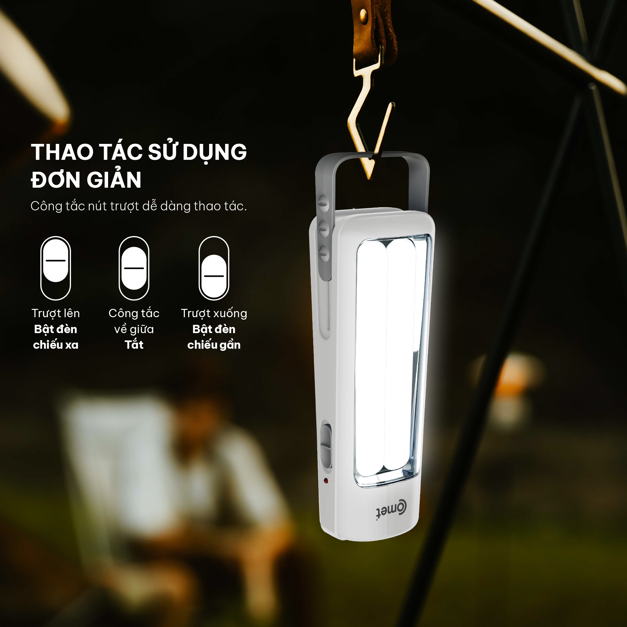 ĐÈN PIN SẠC LED COMET CRT456