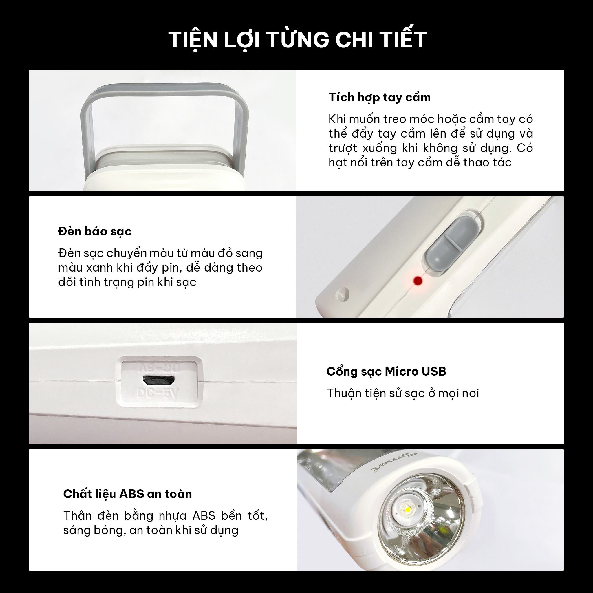 ĐÈN PIN SẠC LED COMET CRT456