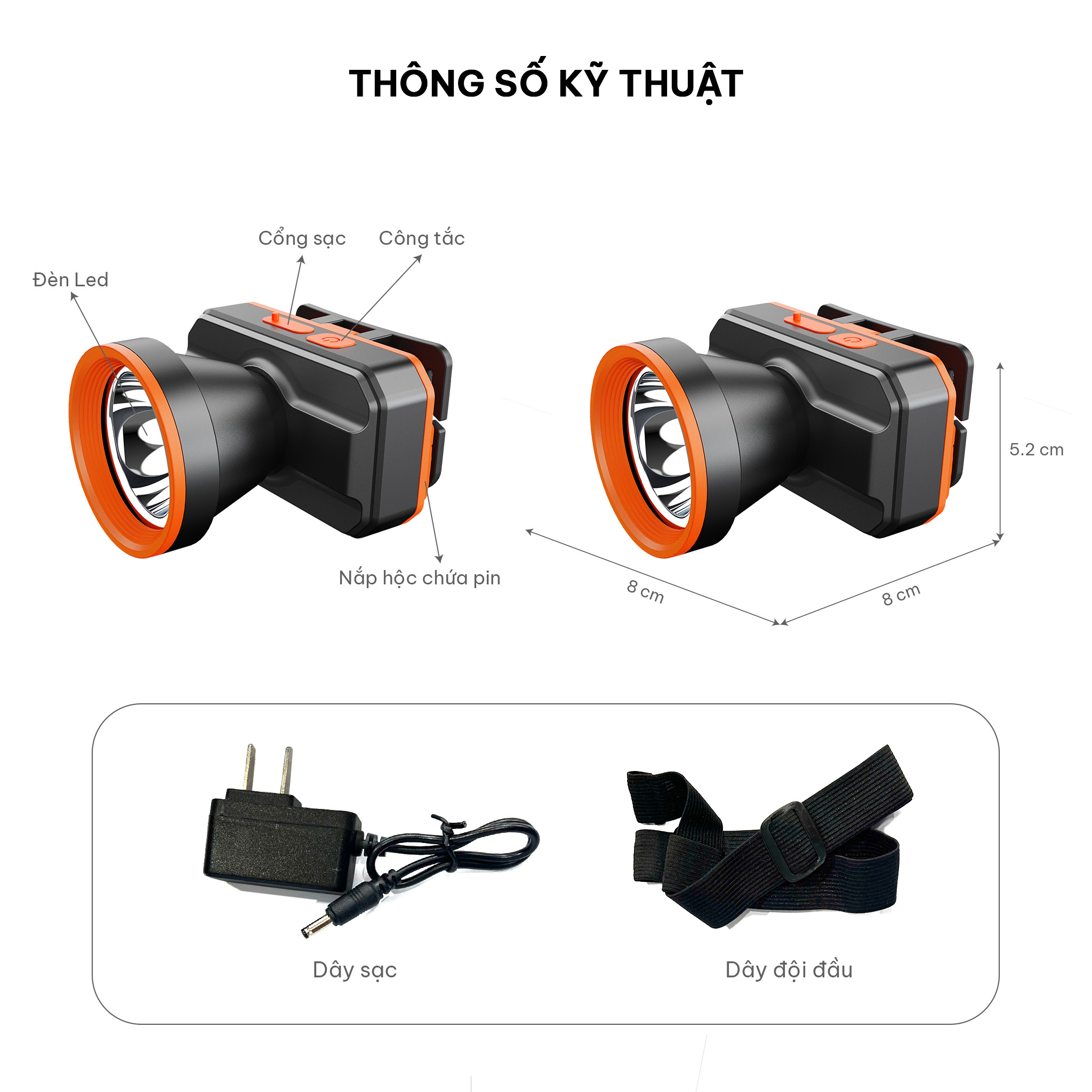 ĐÈN PIN ĐỘI ĐẦU LED COMET CRT1616