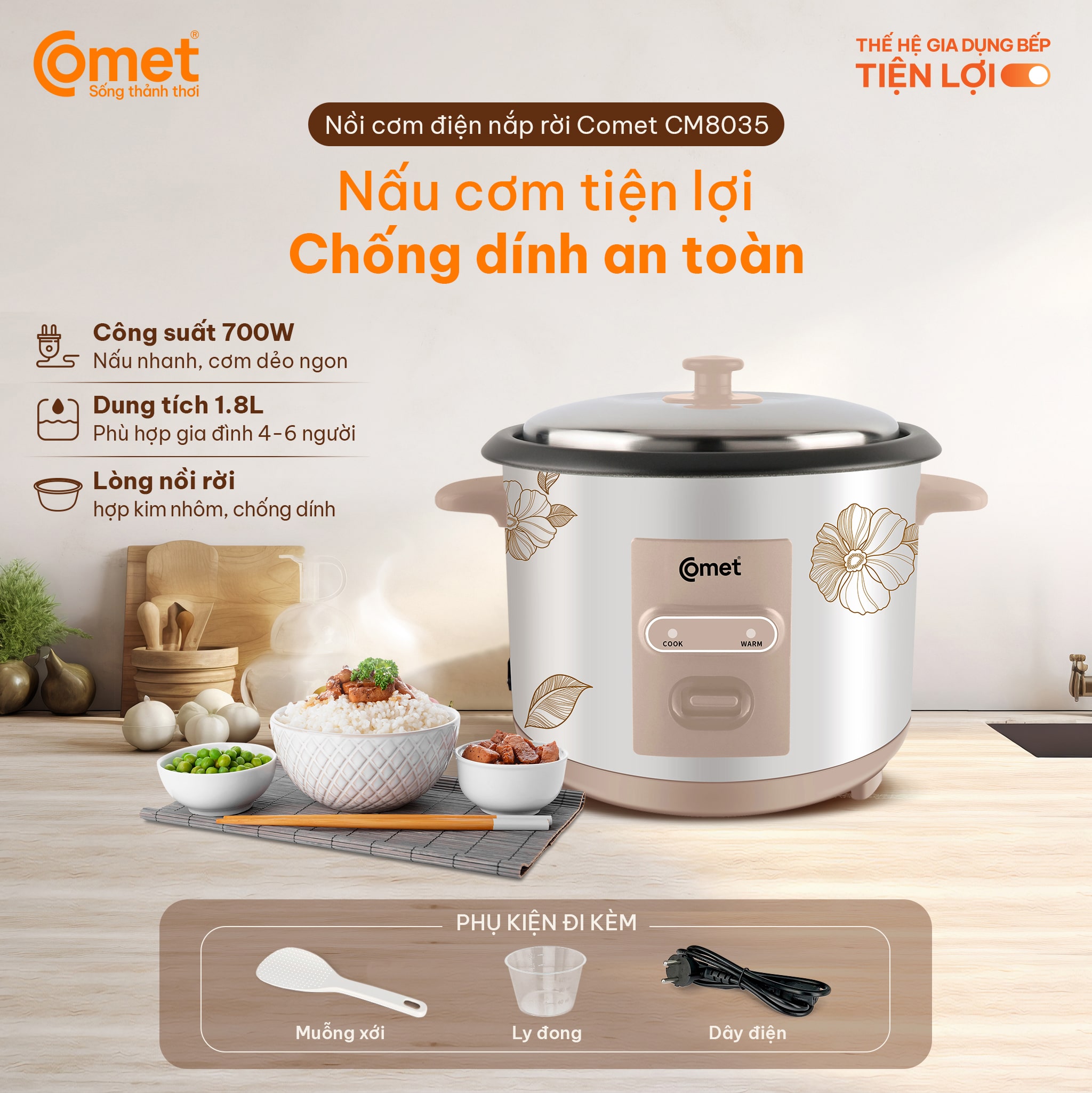 NỒI CƠM ĐIỆN NẮP RỜI CM8035