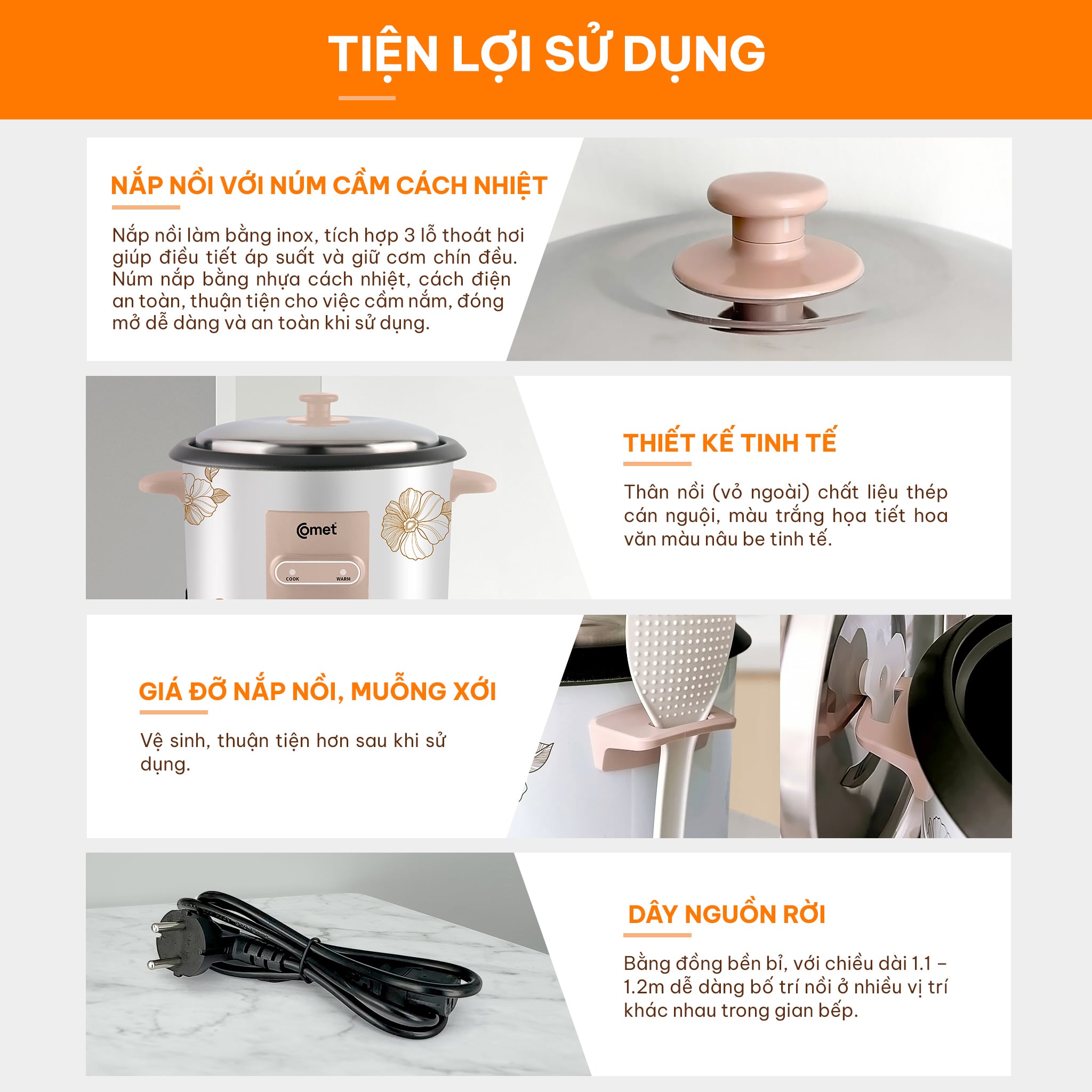 NỒI CƠM ĐIỆN NẮP RỜI CM8035