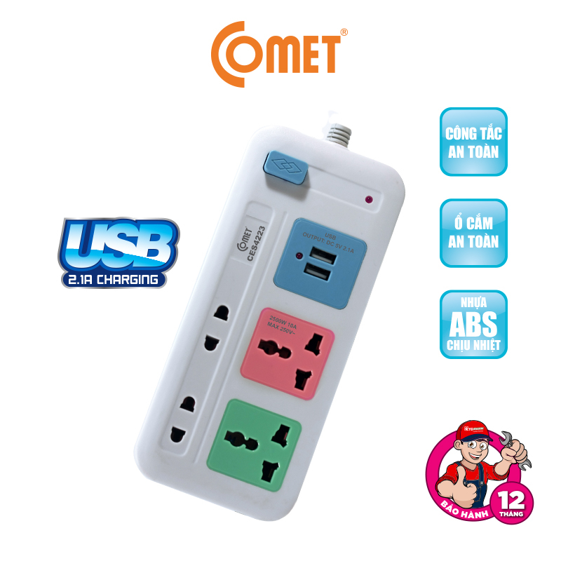 Ổ CẮM CES4223 CÓ CỔNG USB- 3 MÉT