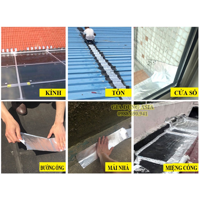 Băng Dính LÁ NHÔM Butyl Chống Rò Rỉ, Chống Thấm