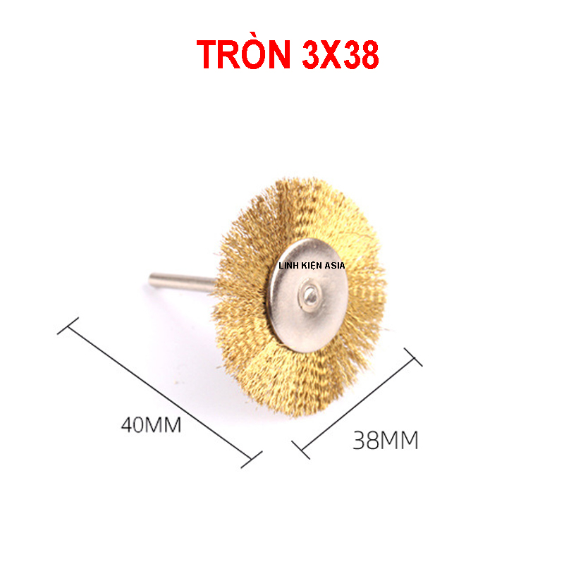 Bàn chải dây đồng gắn máy khoan mini dùng đánh bóng