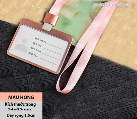 Thẻ bảng tên hợp kim Nhôm và dây đeo rộng 1.5cm cao cấp