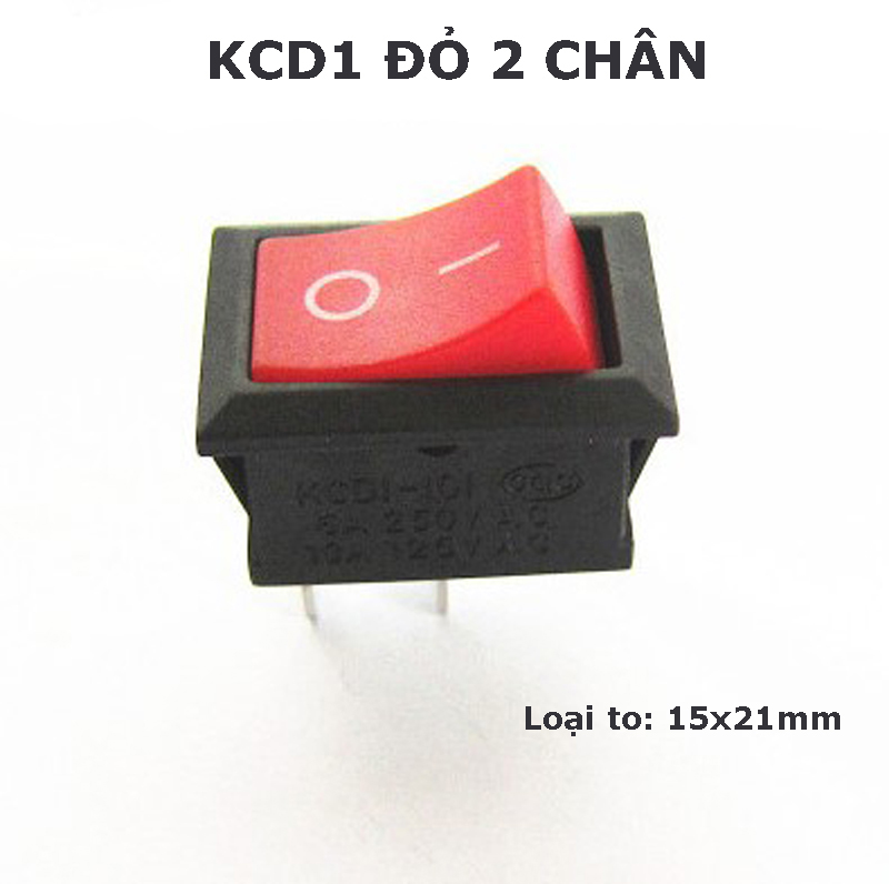 Công tắc rocker KCD1 6A 250V 15x21mm