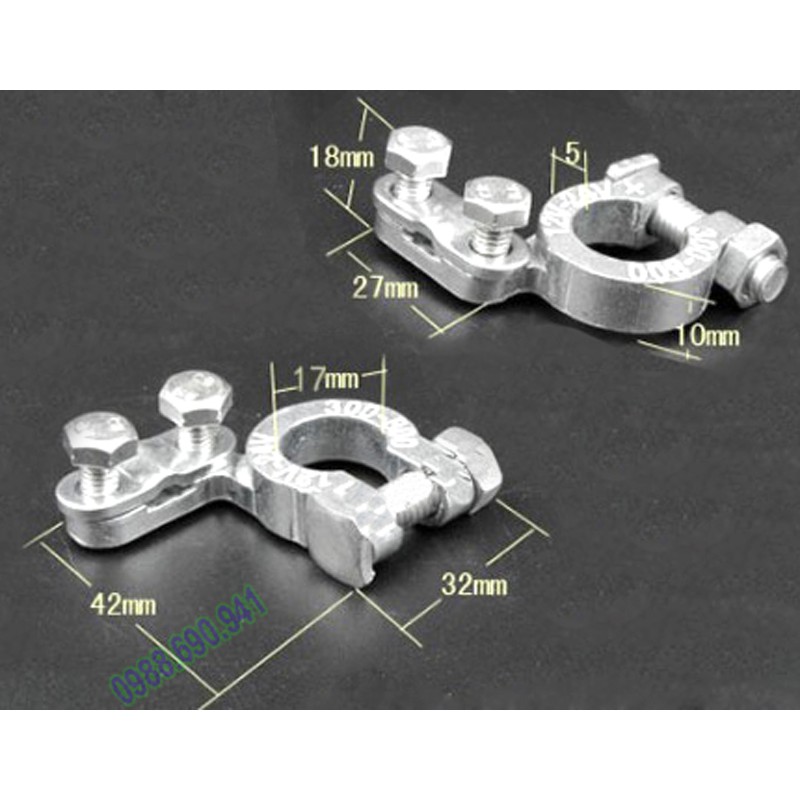 Đầu kẹp cọc bình ắc quy (1 cặp) loại to - xe ô tô - xe nâng điện